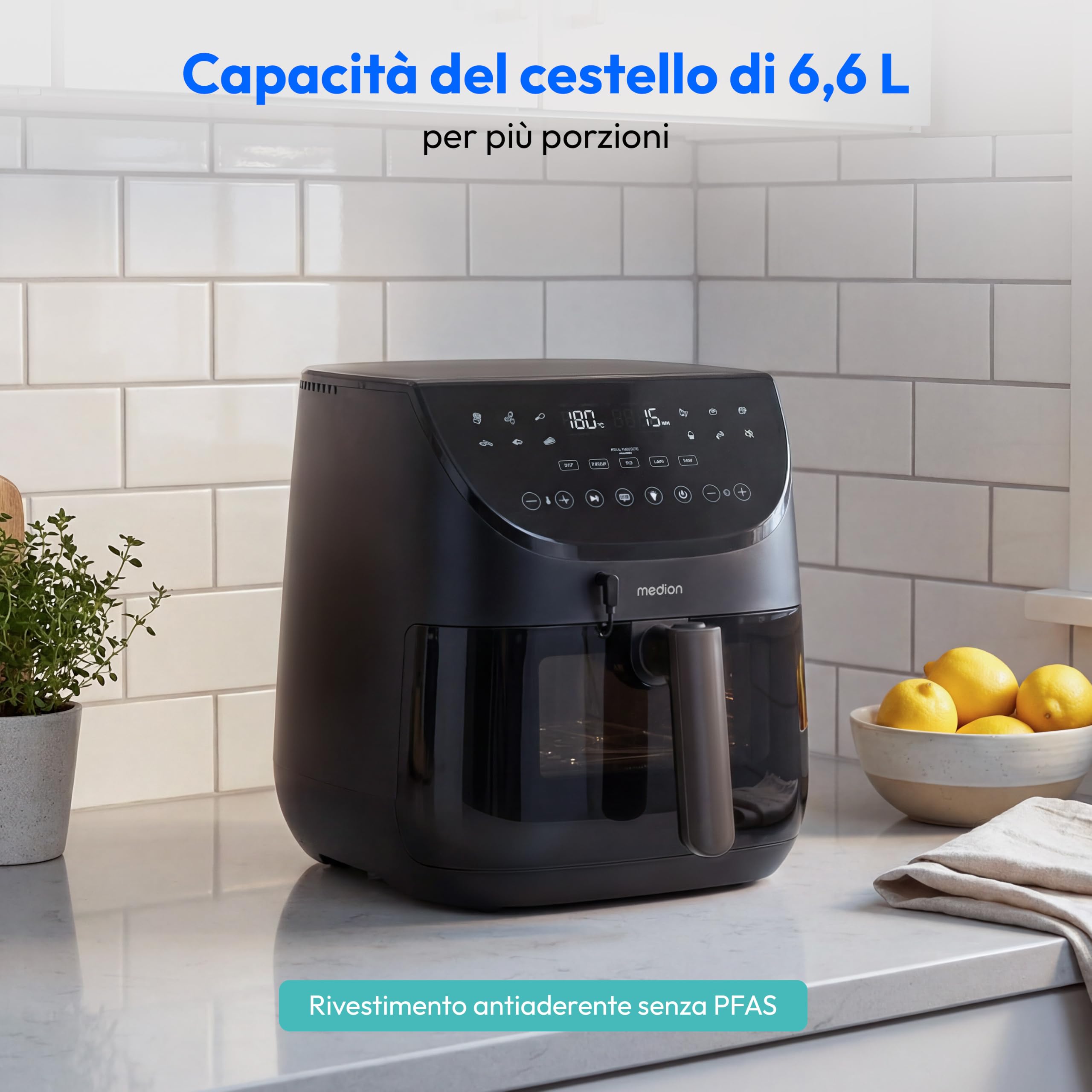 MEDION X20 XL MD13060 friggitrice ad aria 6,6 L con sonda