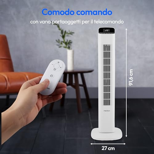 MEDION P15 TF Ventilatore a Torre 45W Bianco con Telecomando