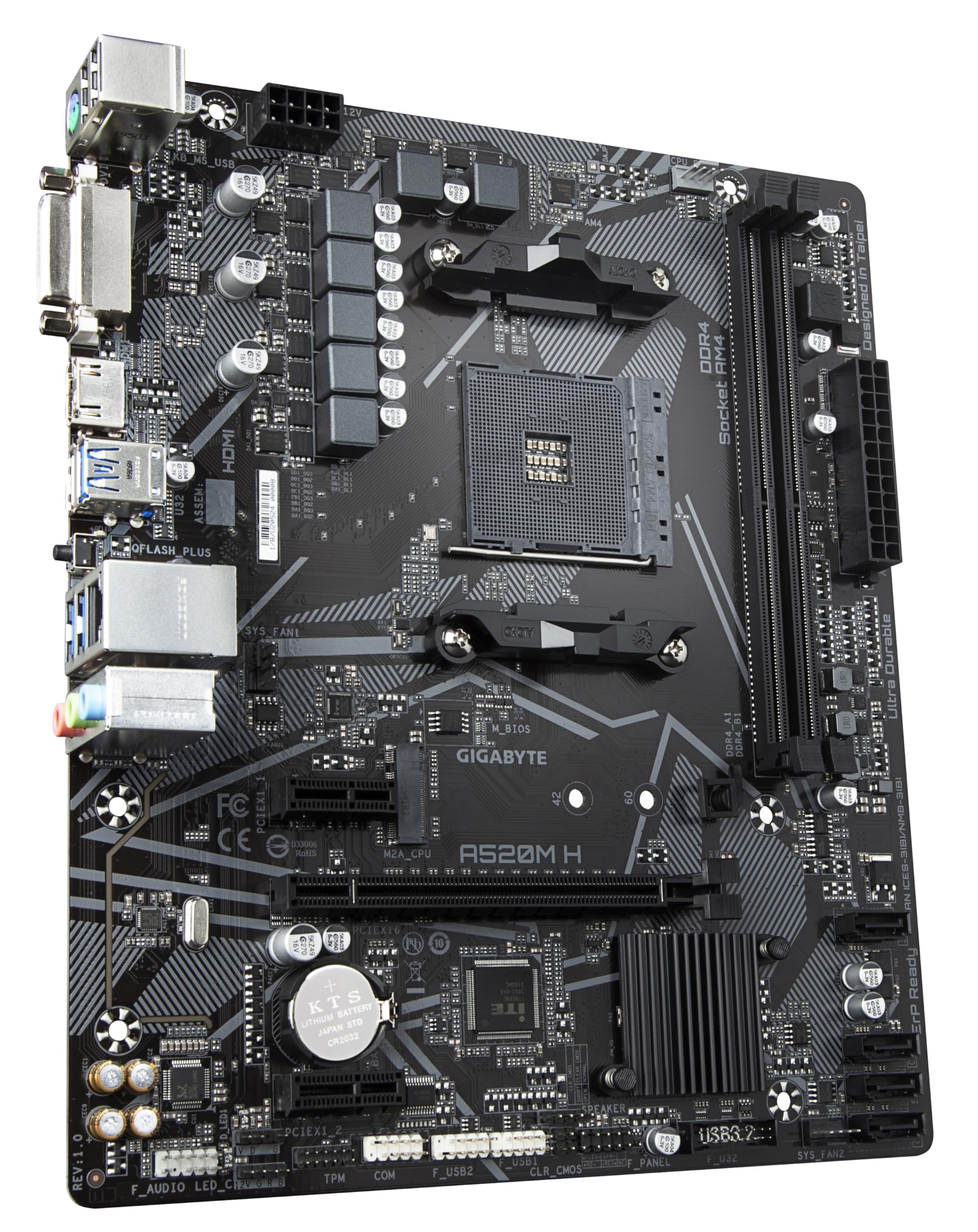 GIGABYTE A520M H scheda madre AM4 DDR4 M.2 Ryzen 5000