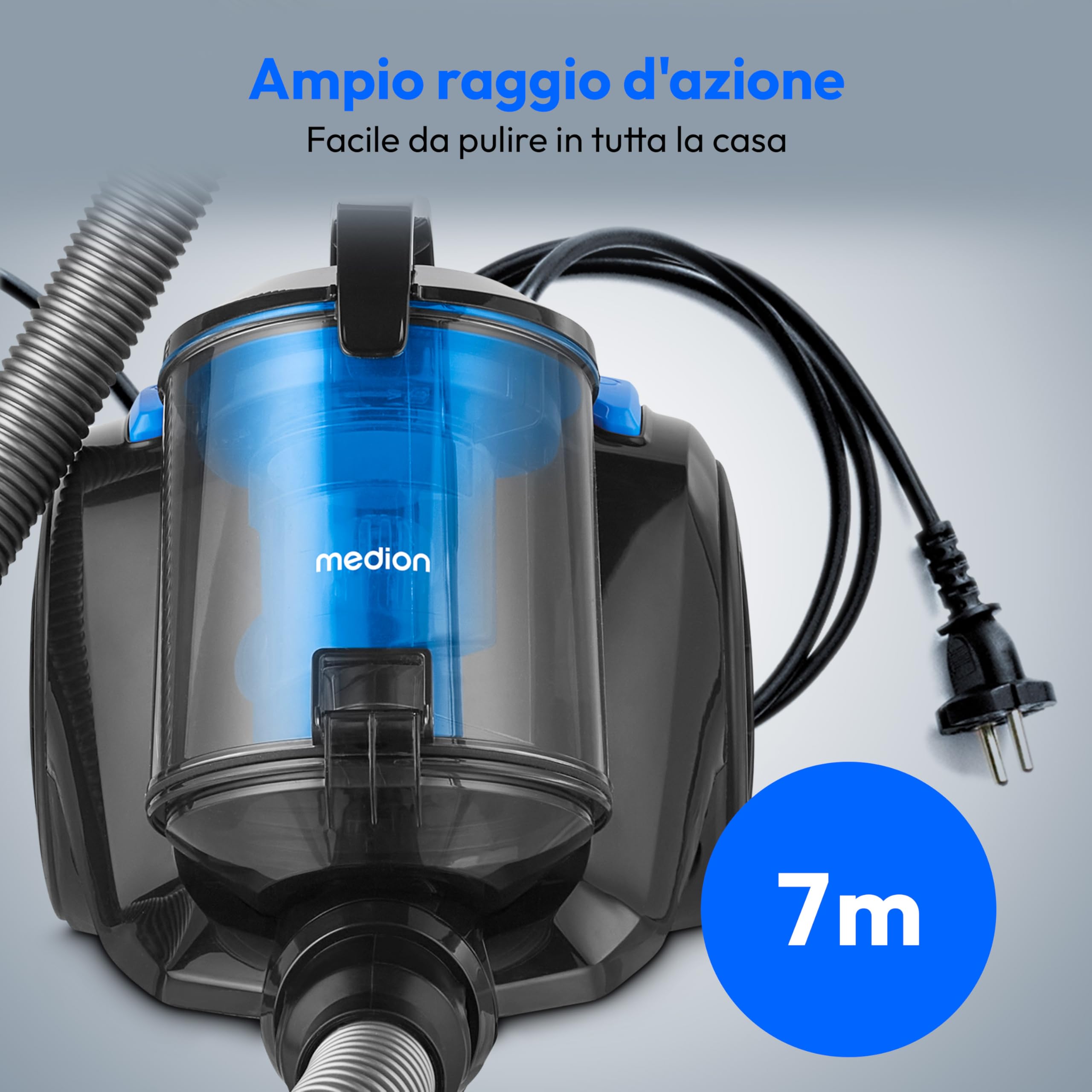 MEDION E2001 aspirapolvere senza sacco 800W 2L