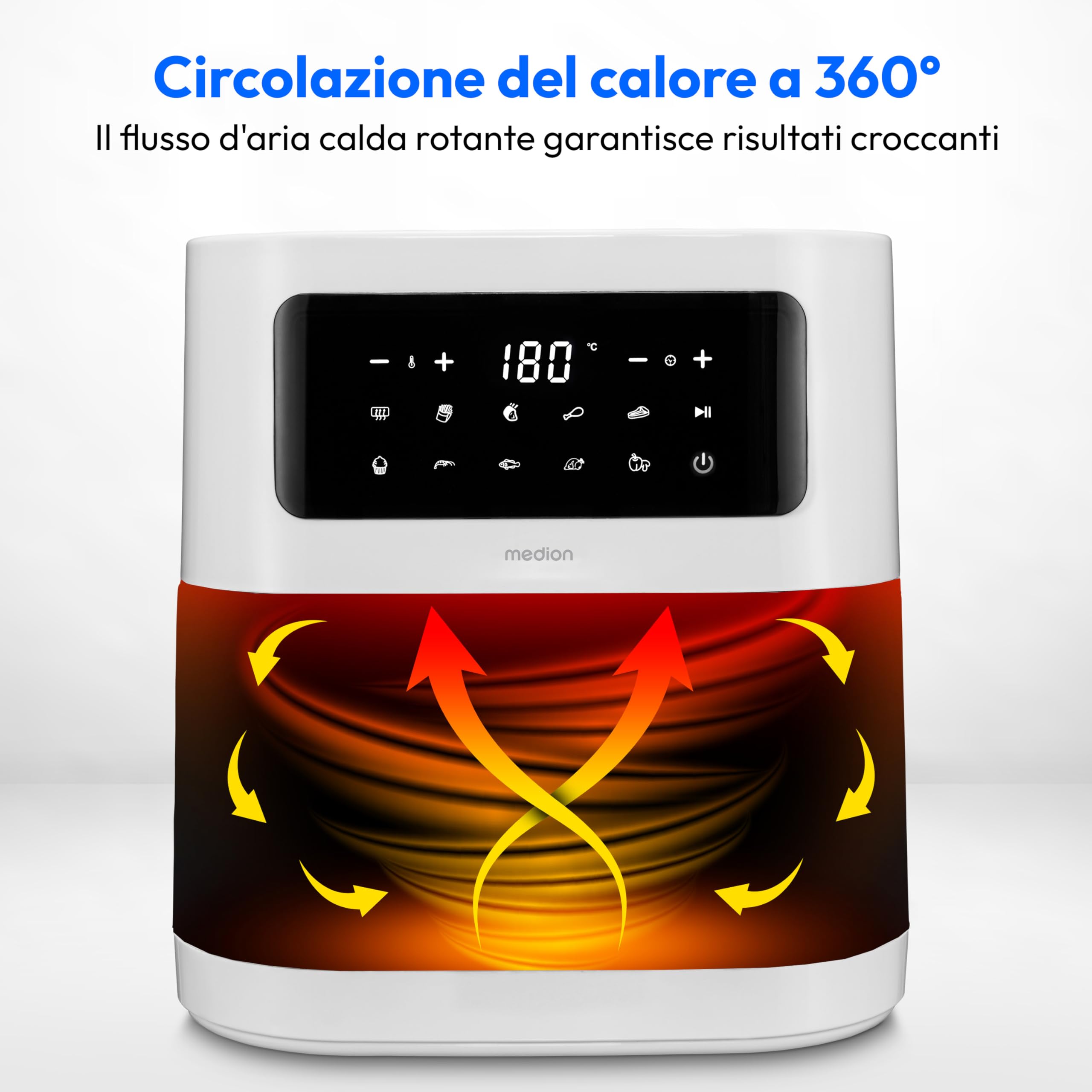MEDION E40 XL friggitrice ad aria bianca 5,2L 2150W
