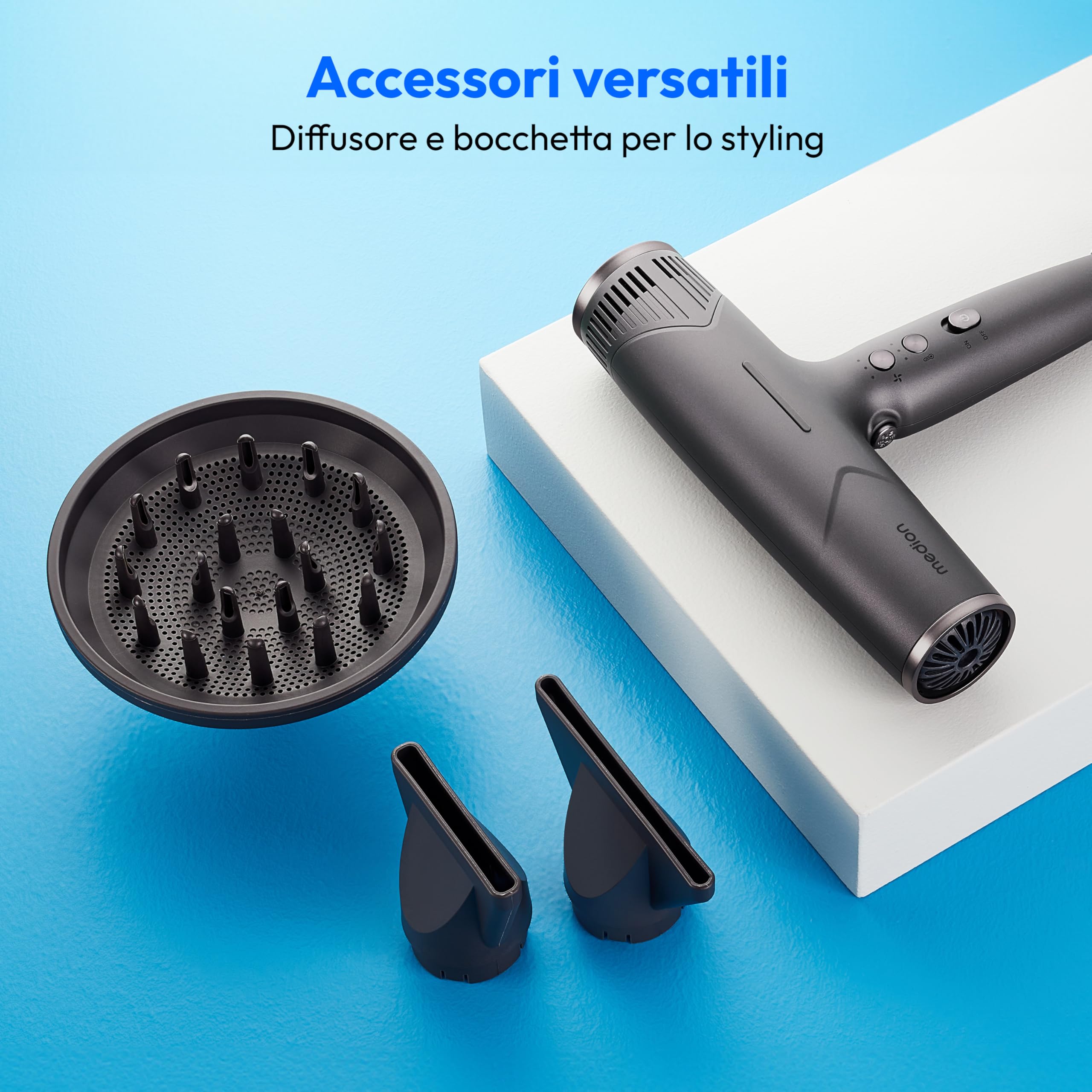 MEDION LIFE HD2 asciugacapelli ionico 1500W grigio con diffusore