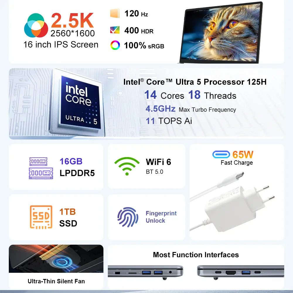Ninkear N16 Pro Notebook Ultra 5 125H per Lavoro