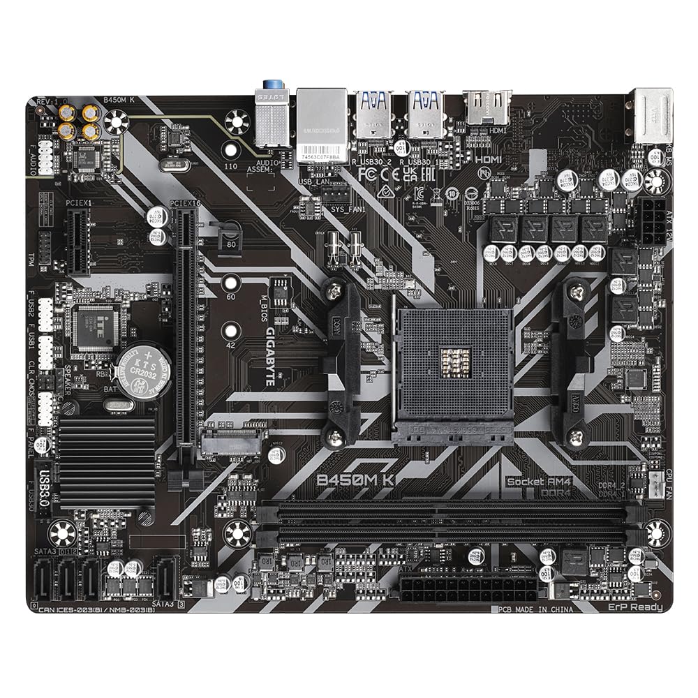 GIGABYTE B450M K scheda madre AM4 DDR4