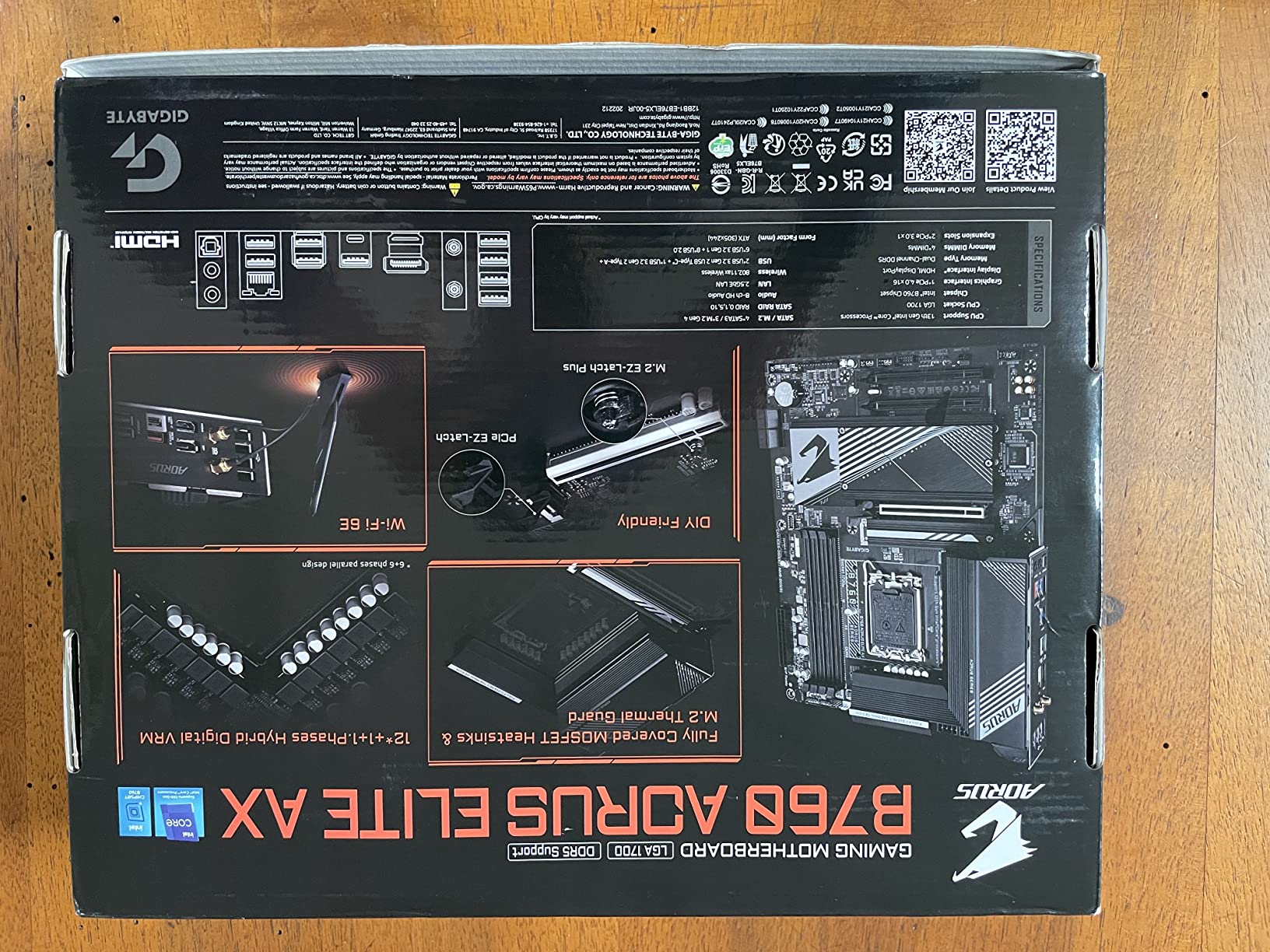 GIGABYTE B760 AORUS ELITE AX scheda madre DDR5 Wi-Fi 6E