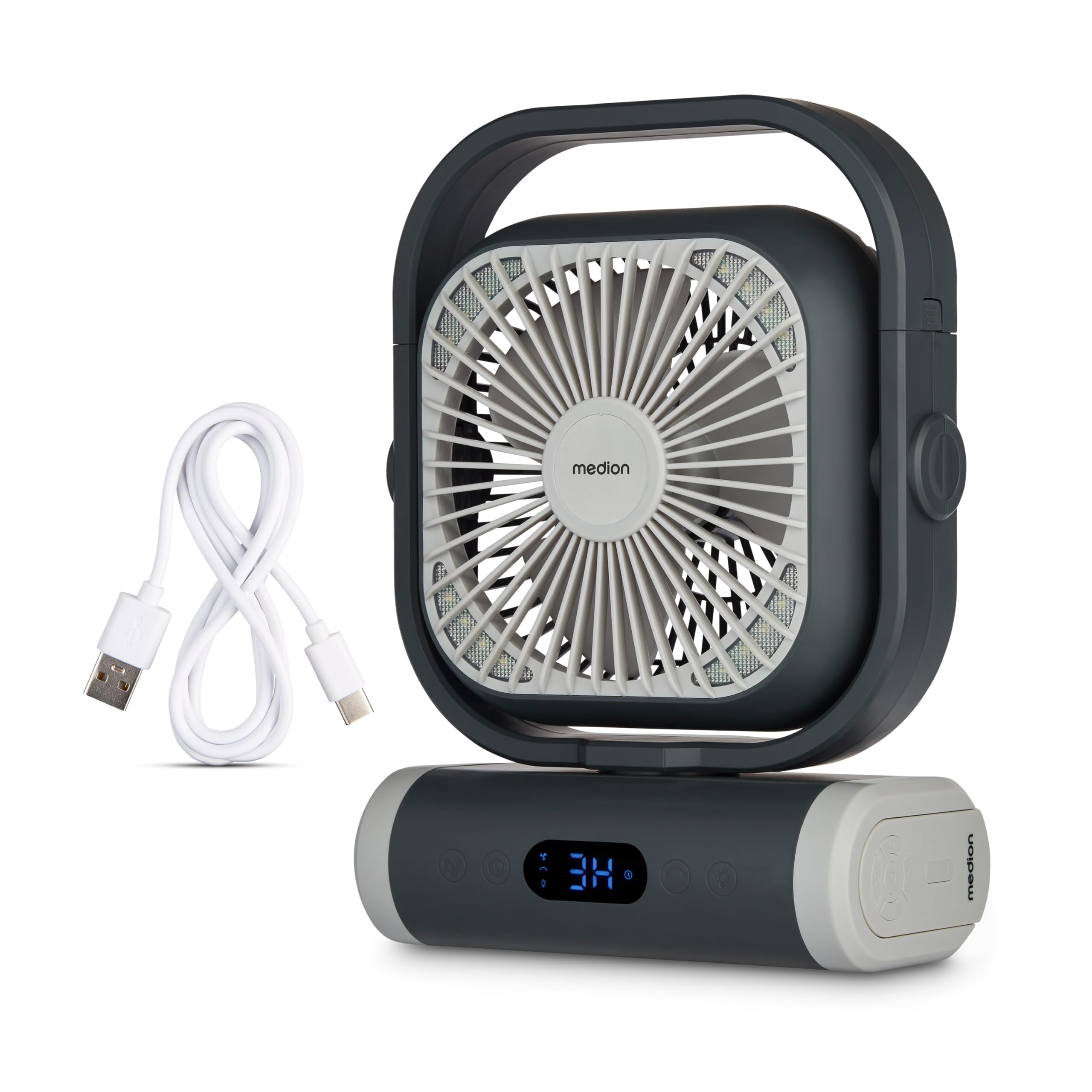 MEDION E10 TF Ventilatore USB Blu Batteria 10000 mAh 5 Velocità