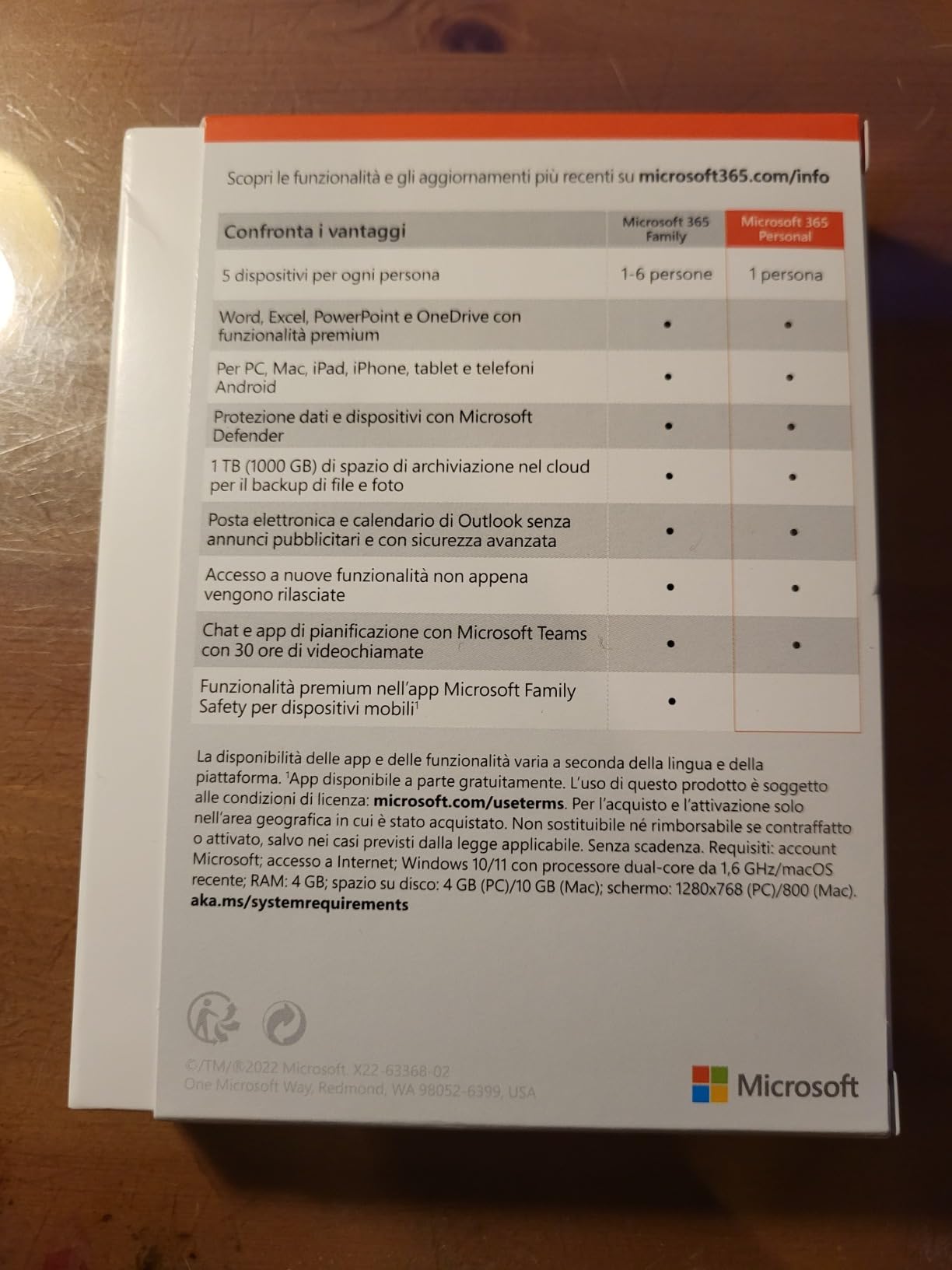 Microsoft 365 Personal abbonamento 12 mesi 1 persona 1TB cloud