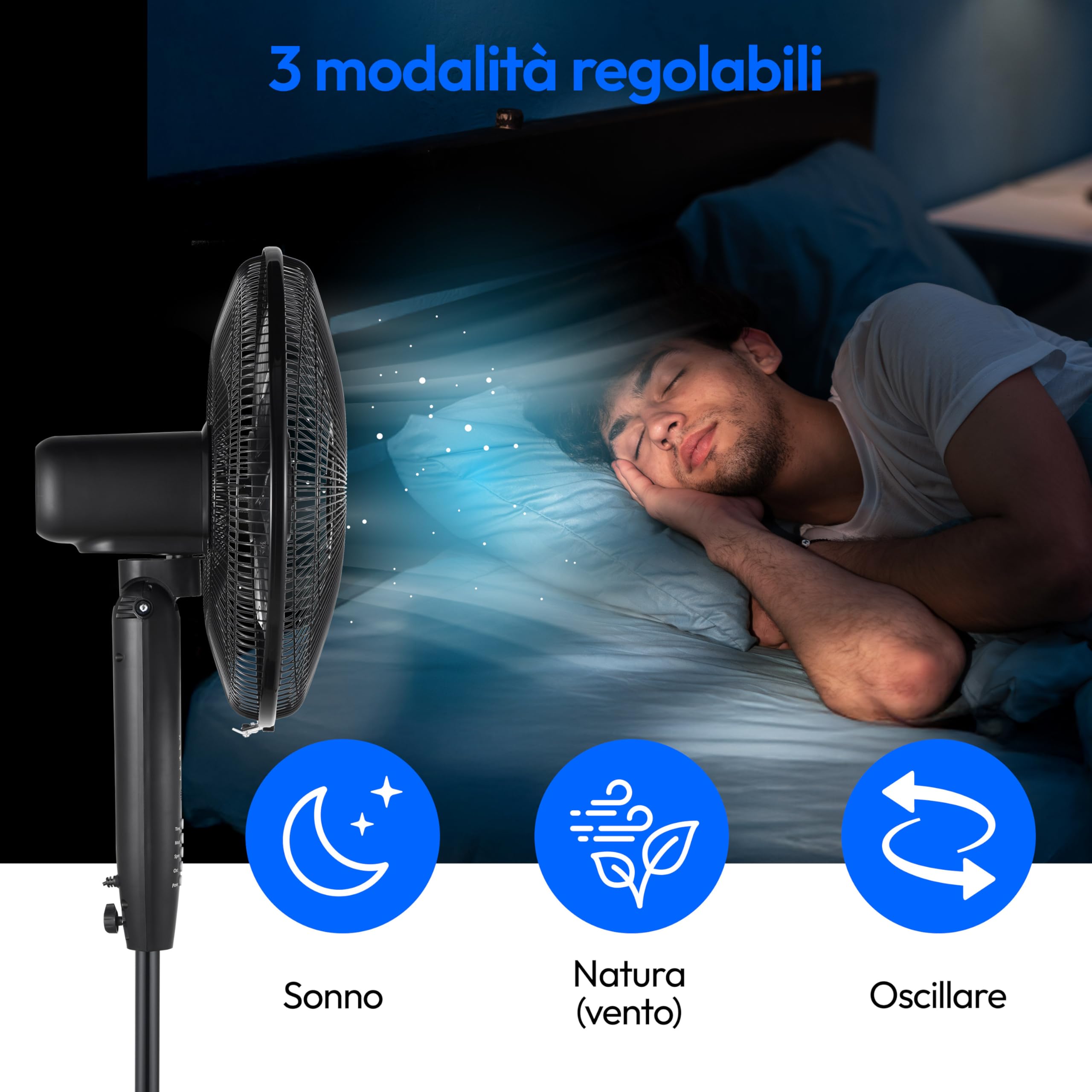 MEDION P21 SF ventilatore a piantana nero 130 cm telecomando