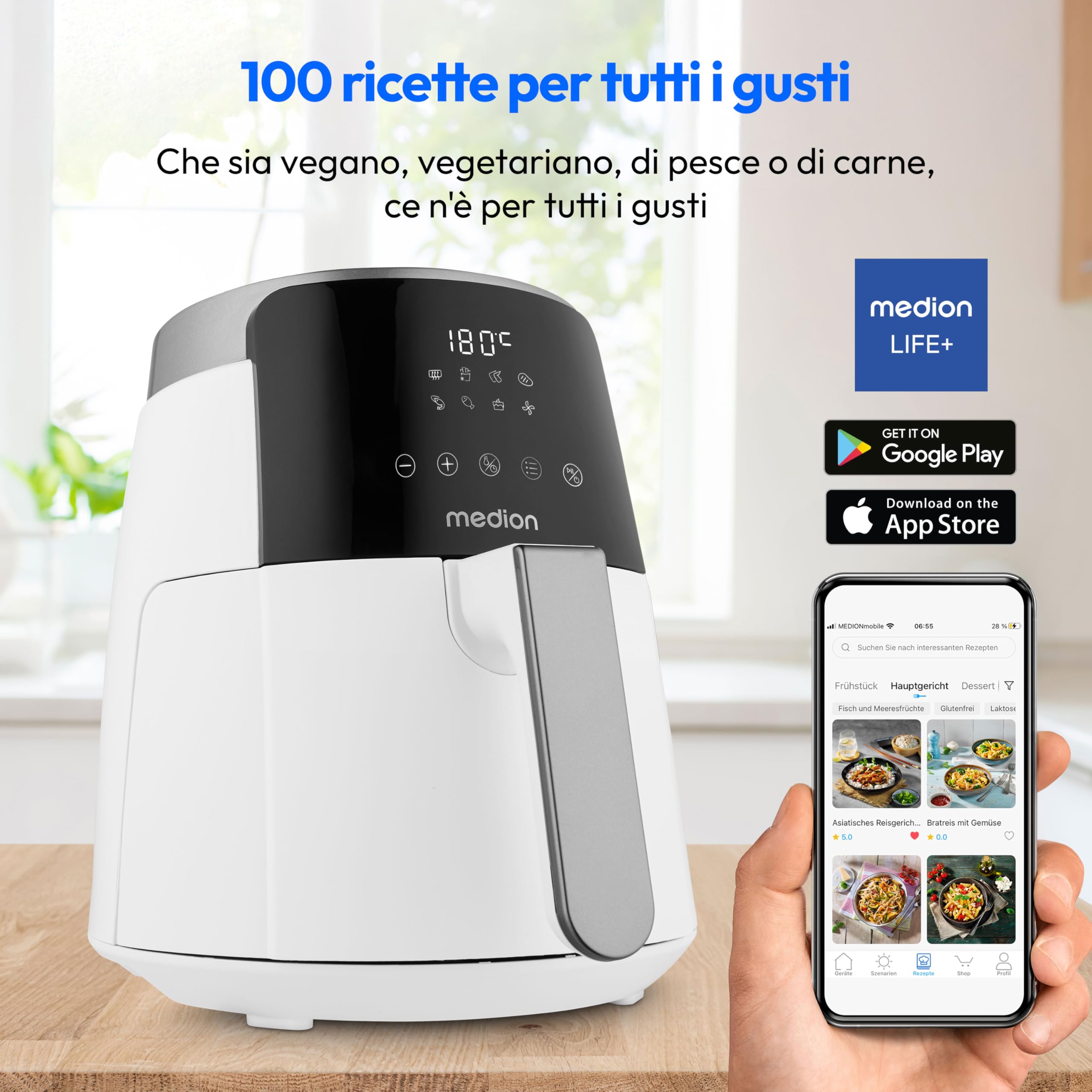 Medion Life P40 L MD13030 friggitrice ad aria 4,7L bianca
