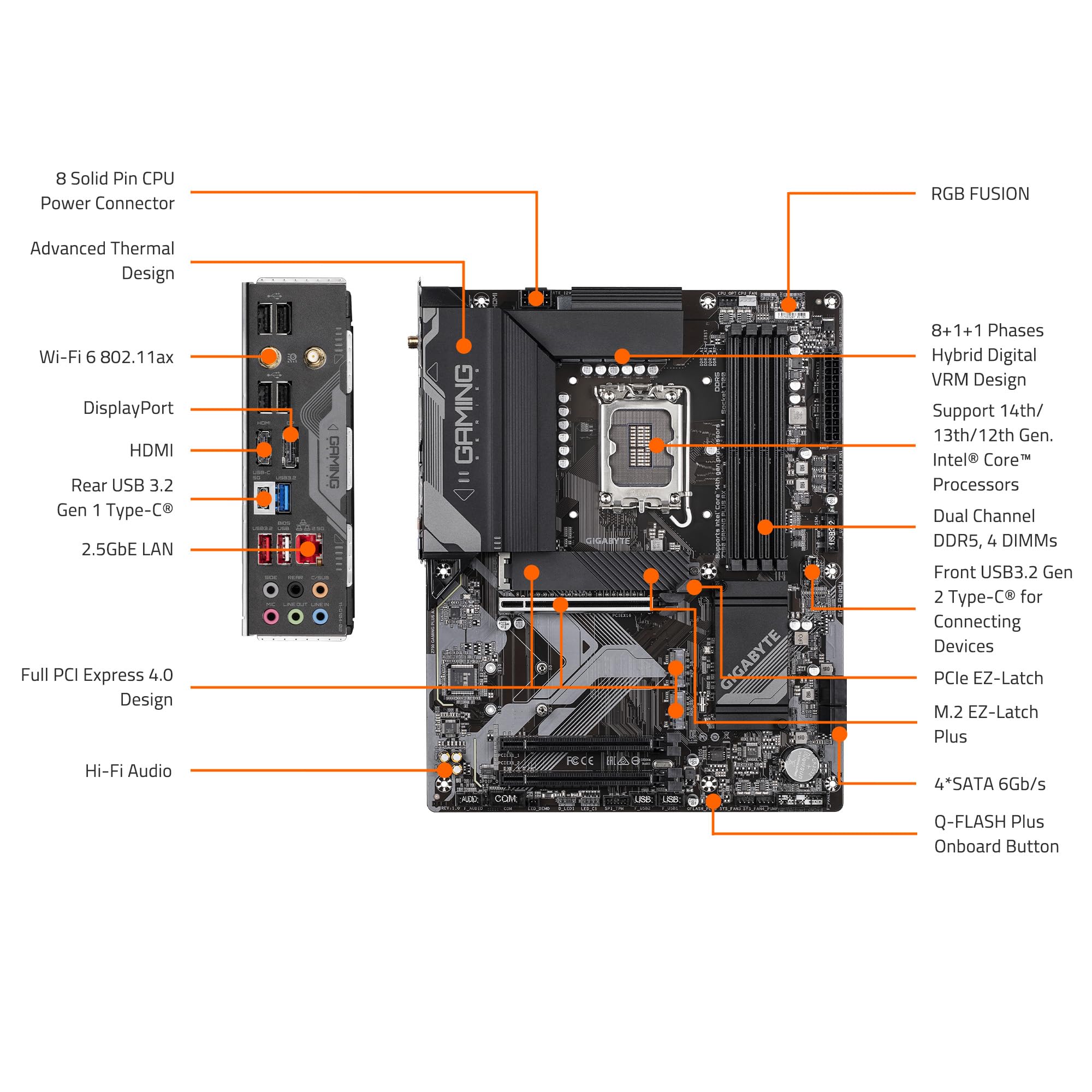 Gigabyte Z790 Gaming Plus AX scheda madre LGA1700 DDR5 ATX WiFi