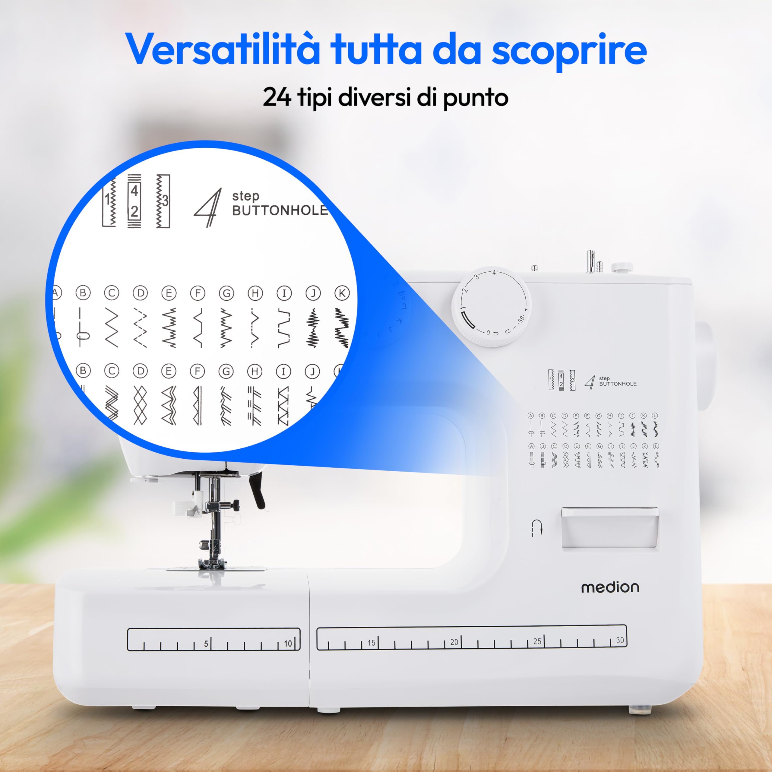 MEDION SM60 macchina per cucire braccio libero bianca 60 punti