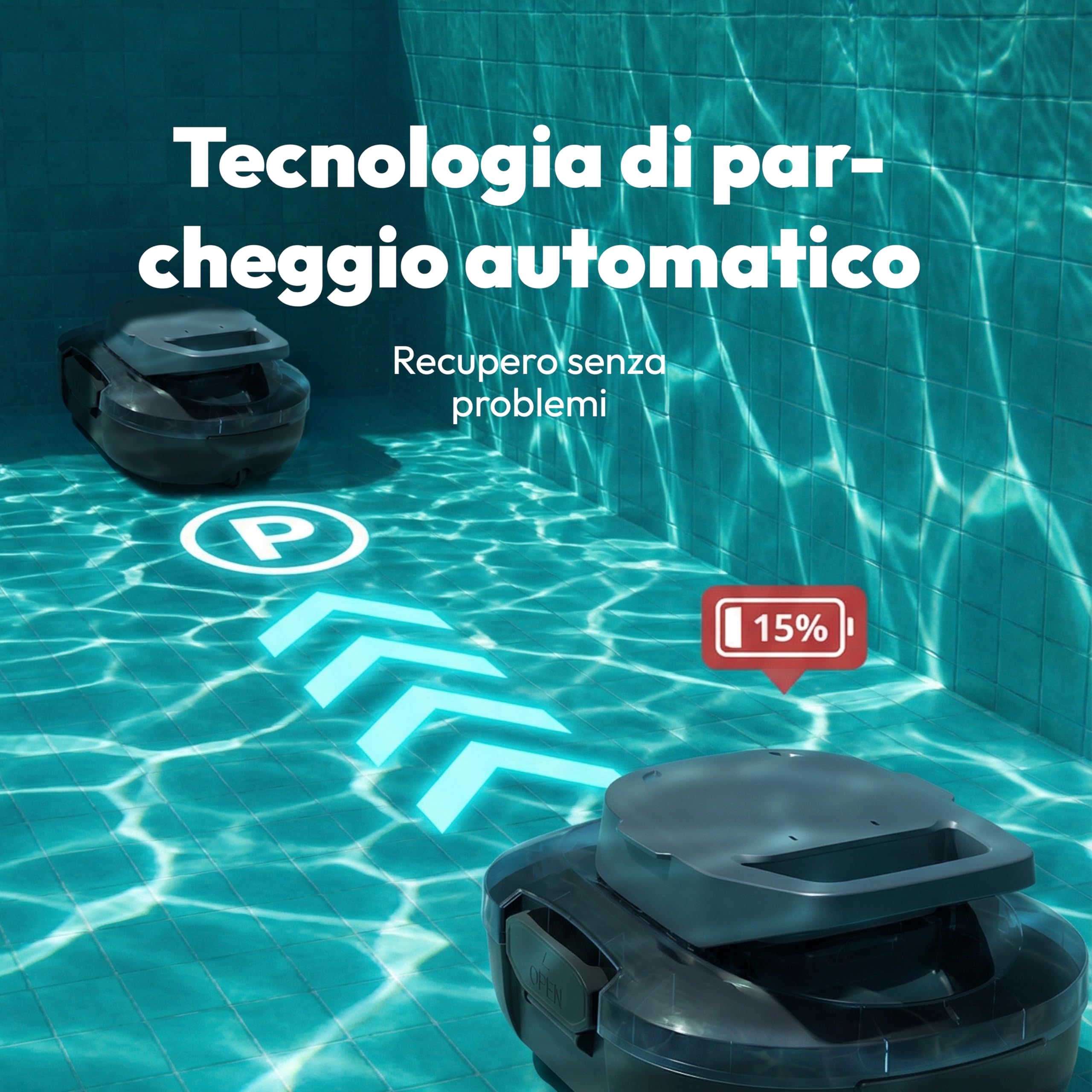 MEDION PR1 Robot Piscina Batteria 120 Min 80-100 mq