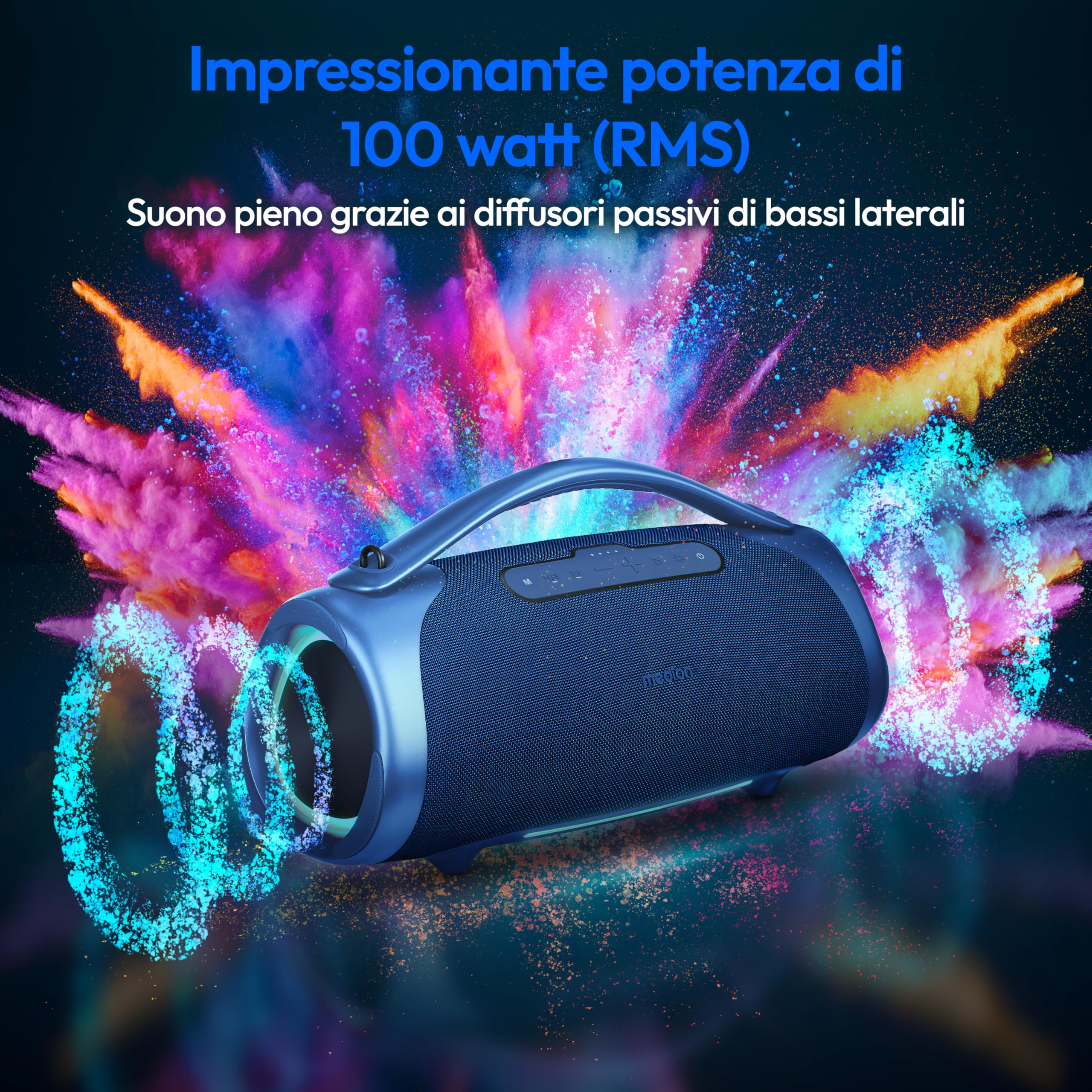MEDION P61768 altoparlante Bluetooth 100W IPX7 RGB