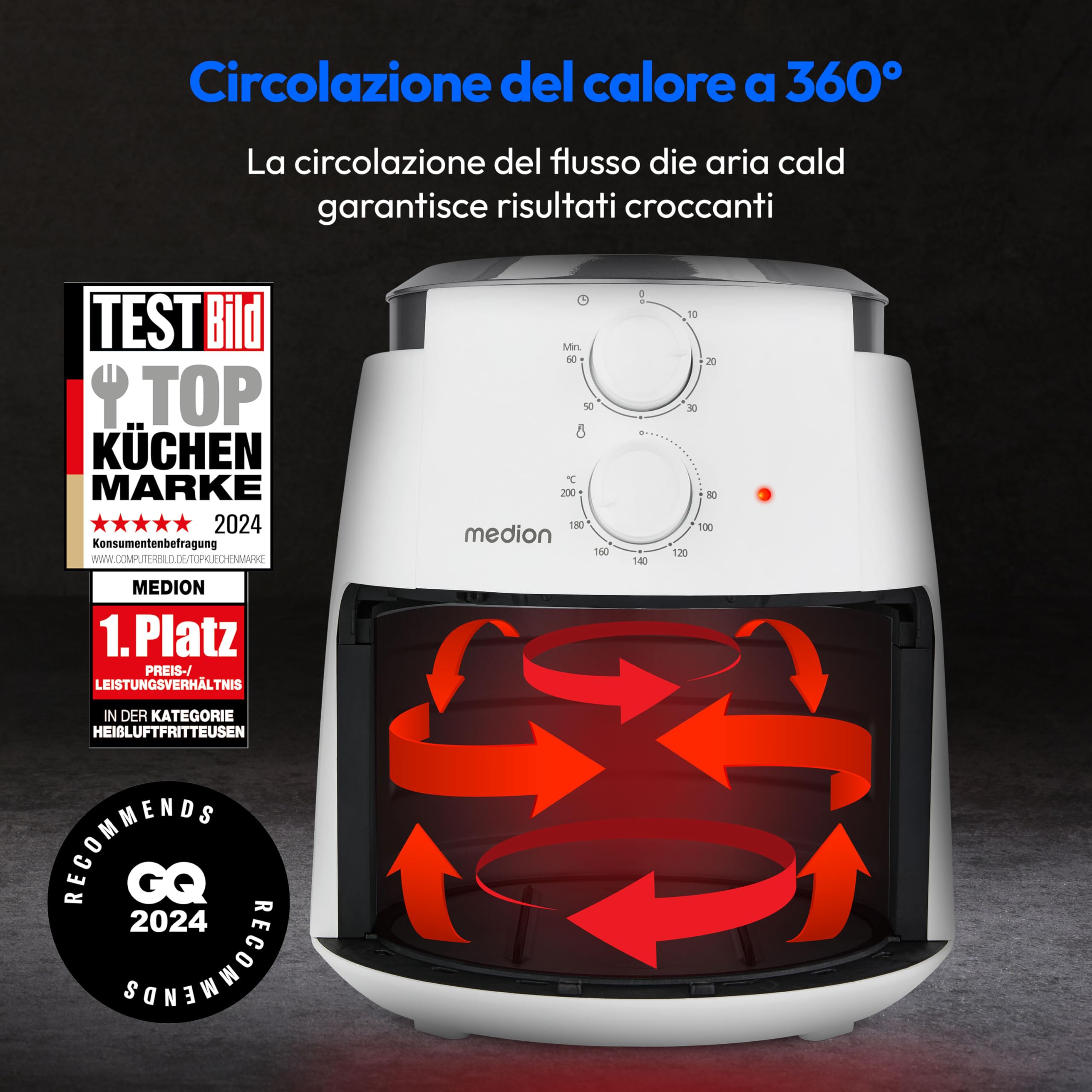 MEDION LIFE P30 L MD13020 friggitrice ad aria 4,7 litri senza olio