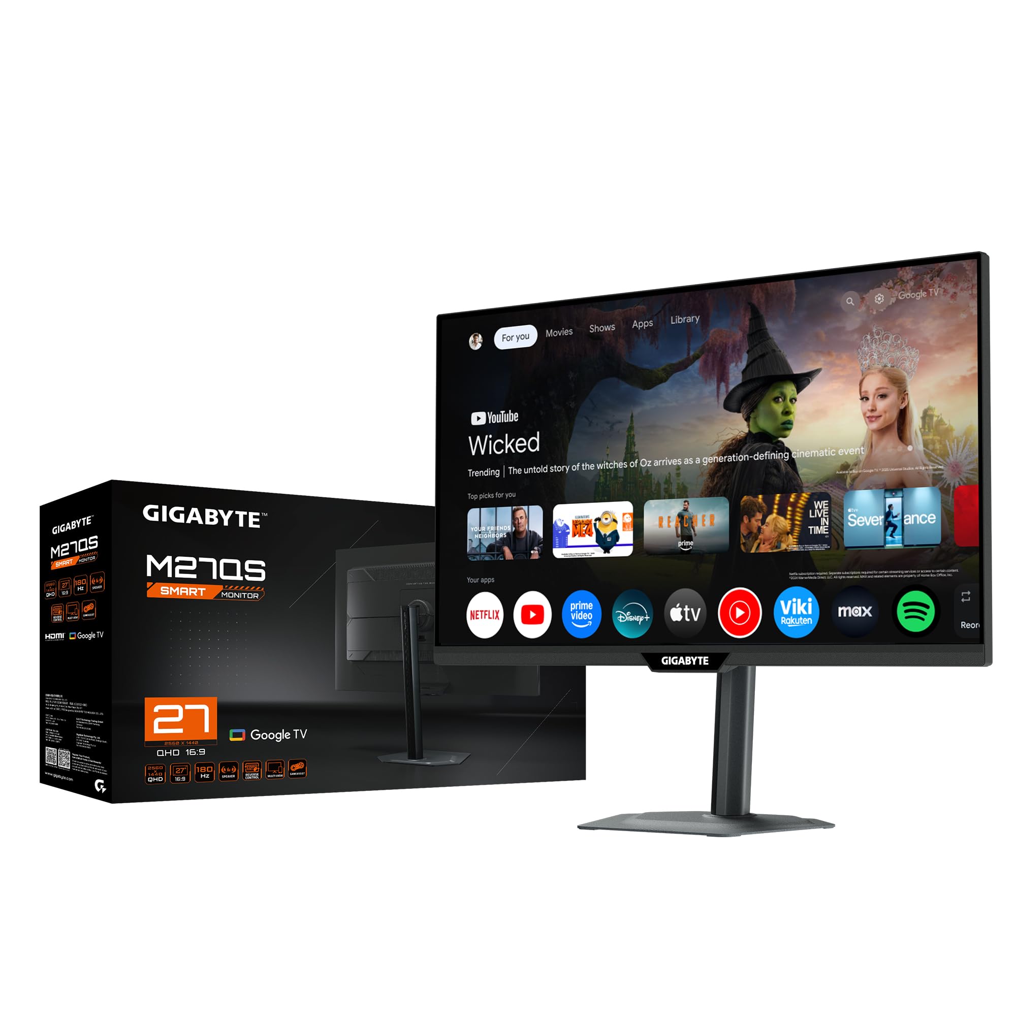 GIGABYTE M27QS monitor smart 27" 2K QHD 180Hz