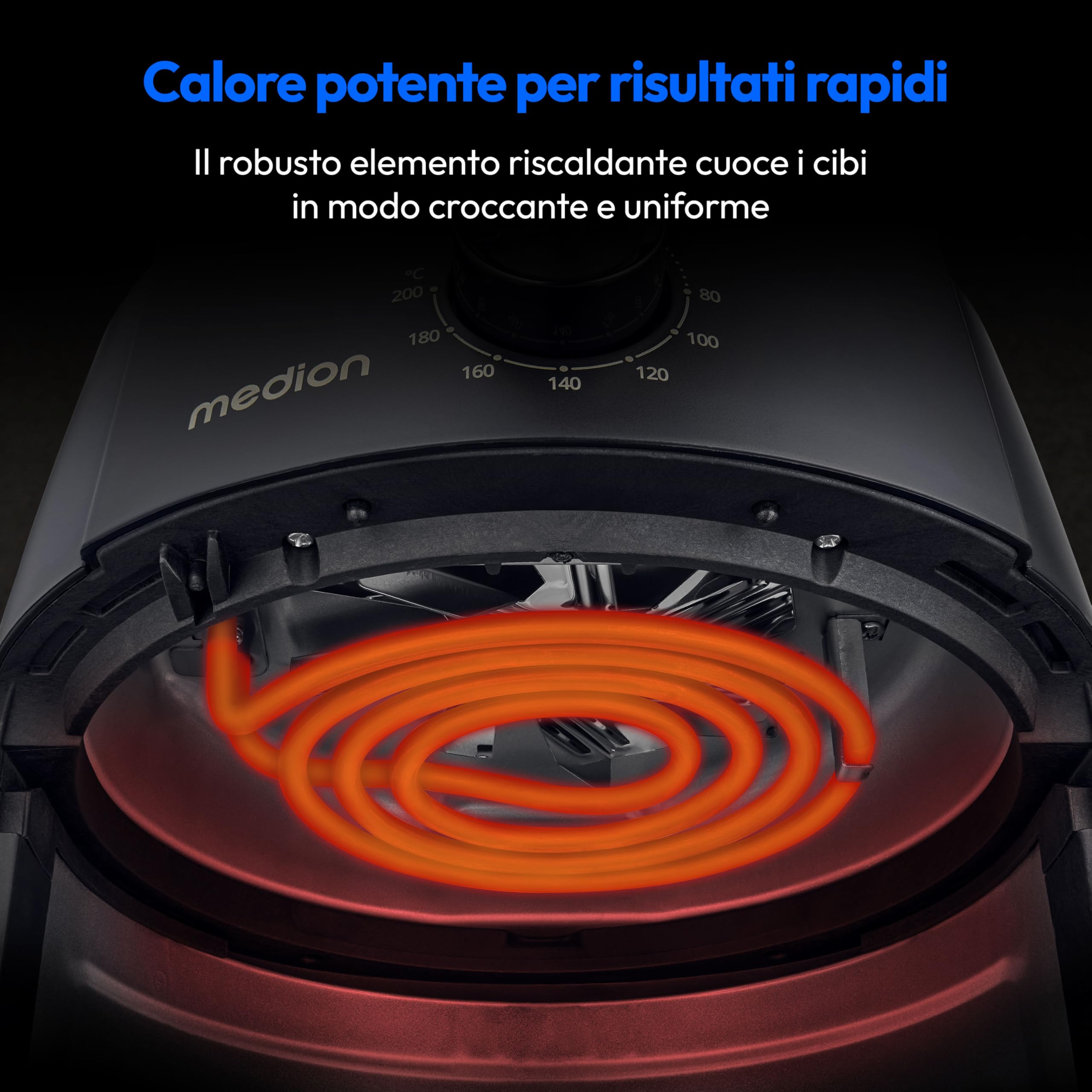 MEDION LIFE P30 L MD13020 friggitrice ad aria 4,7 litri nera senza olio