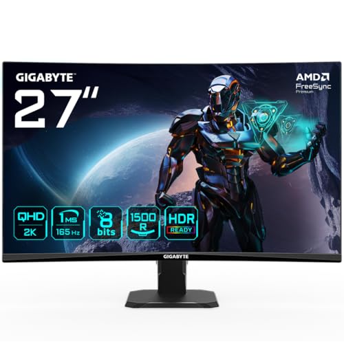 GIGABYTE GS27QC monitor curvo 27" QHD 165Hz 1ms