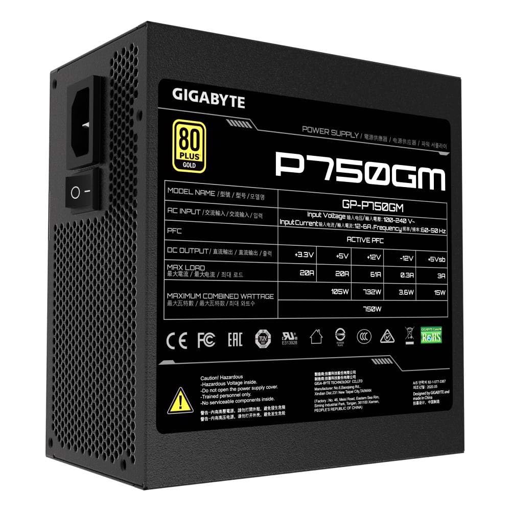 GIGABYTE GP-P750GM Alimentatore 750W 80 Plus Gold