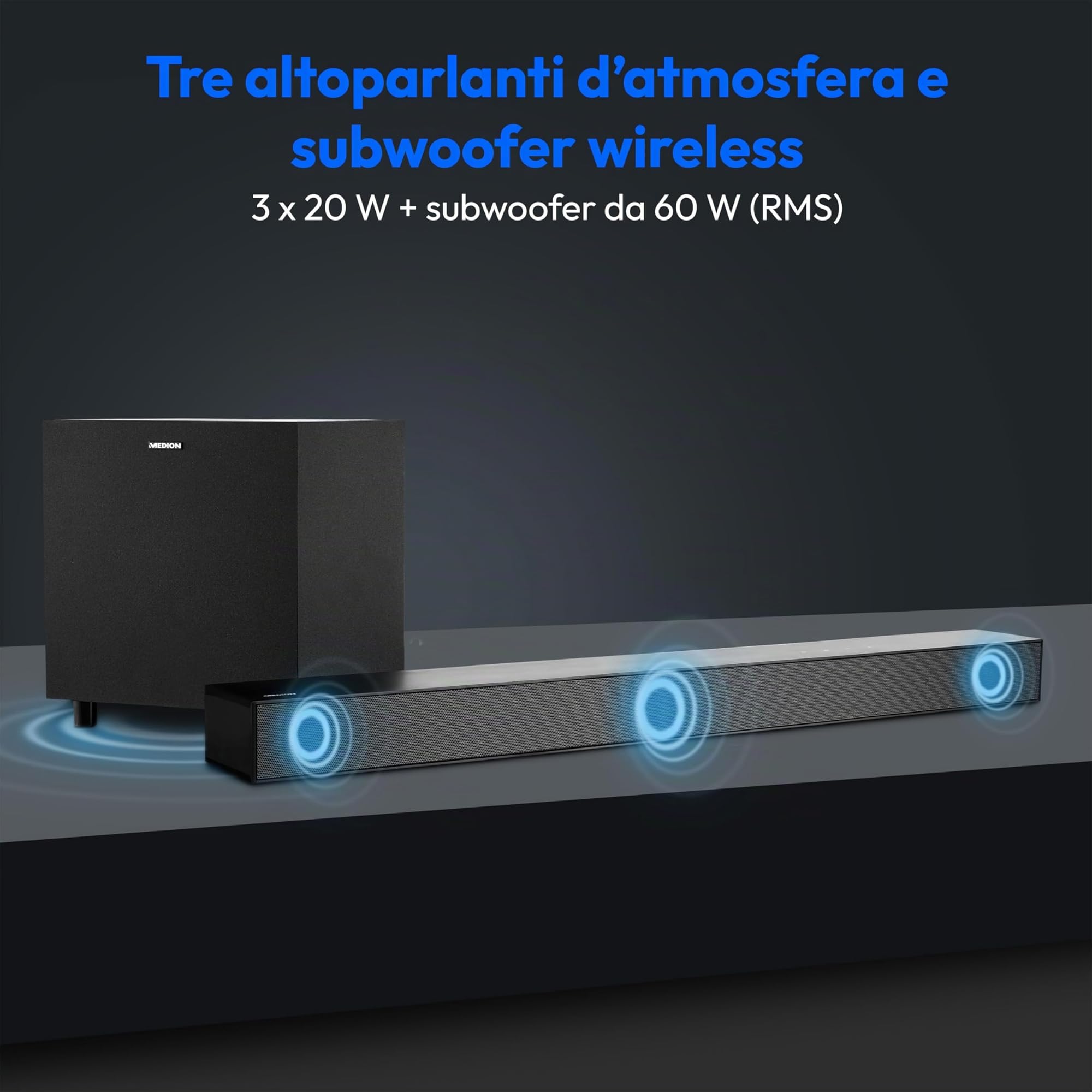 Medion S61022 soundbar 3.1 Dolby Atmos 120W