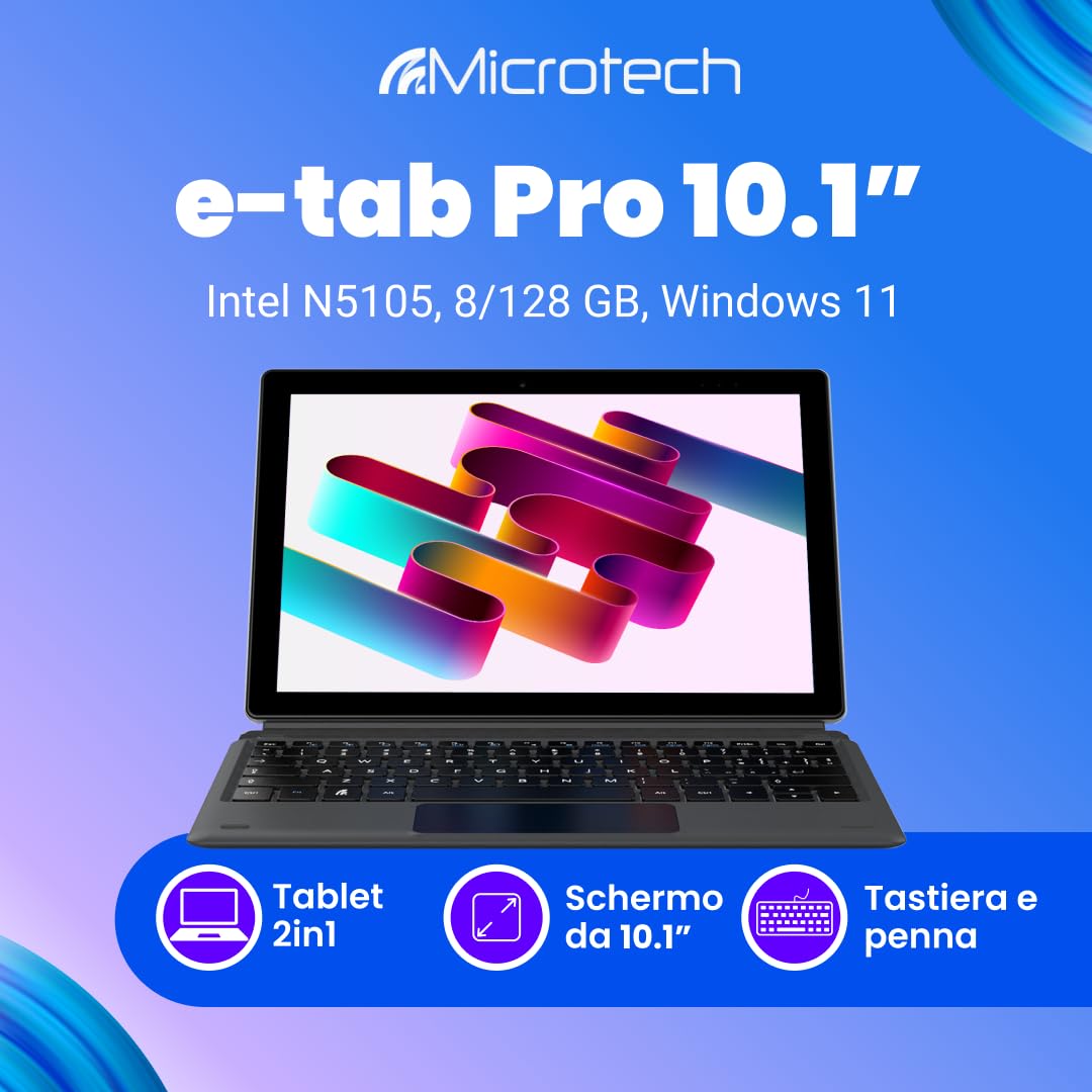 Microtech E-Tab Pro tablet 2 in 1 10,1 pollici 8/128GB