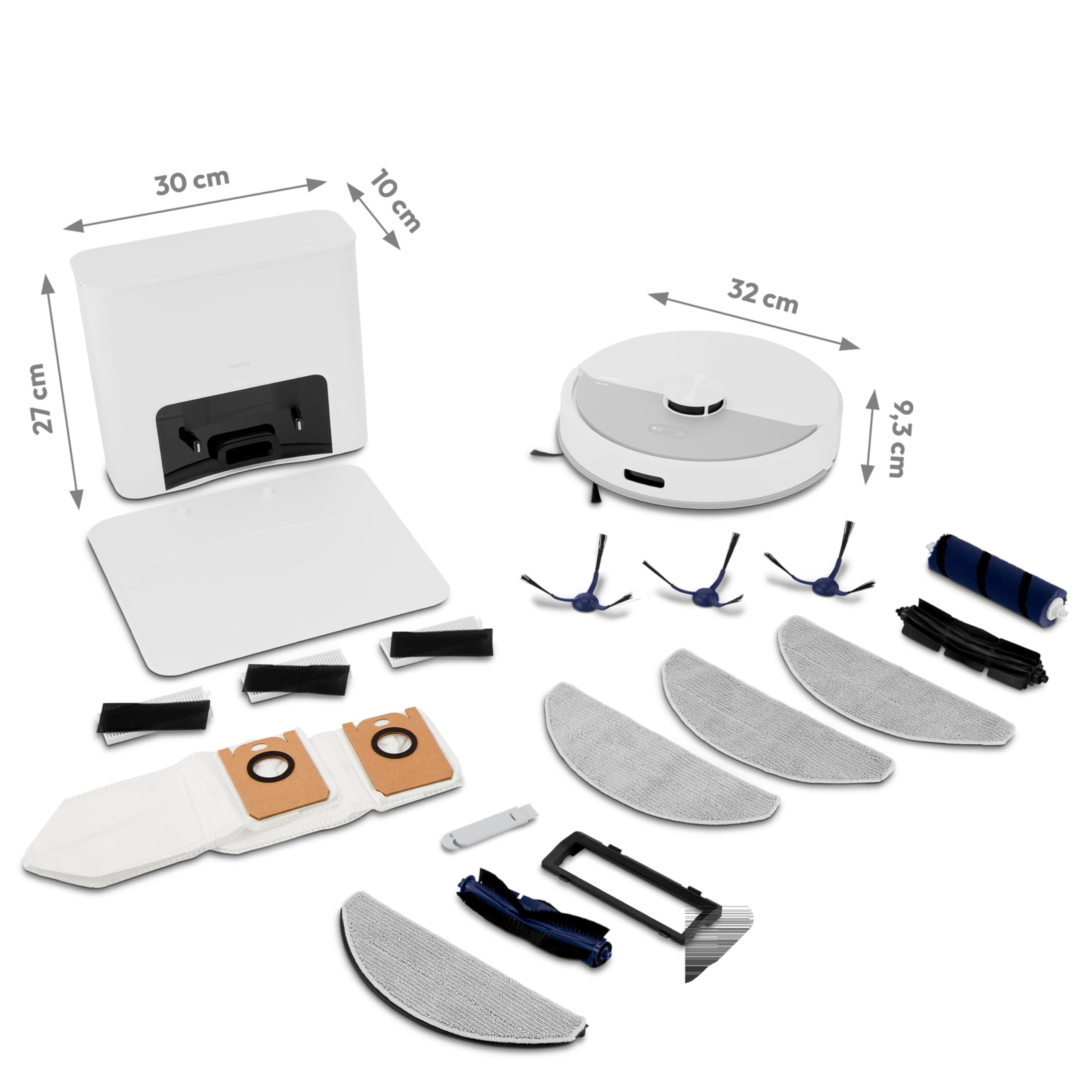 MEDION X23 SW+ robot aspirapolvere bianco 5000 Pa con stazione