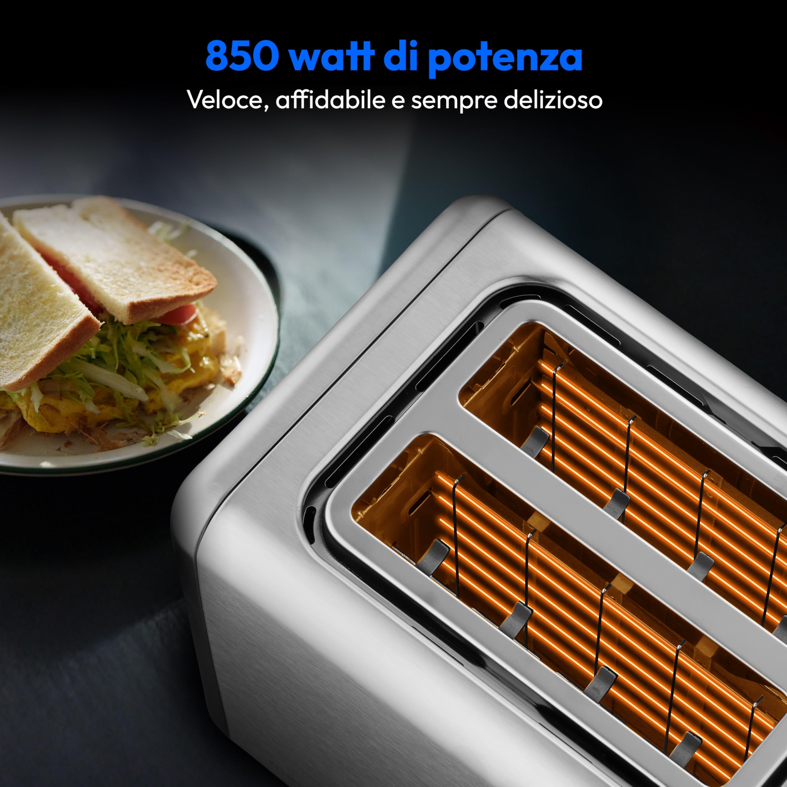 MEDION MD12102 tostapane 2 fette argento 850W