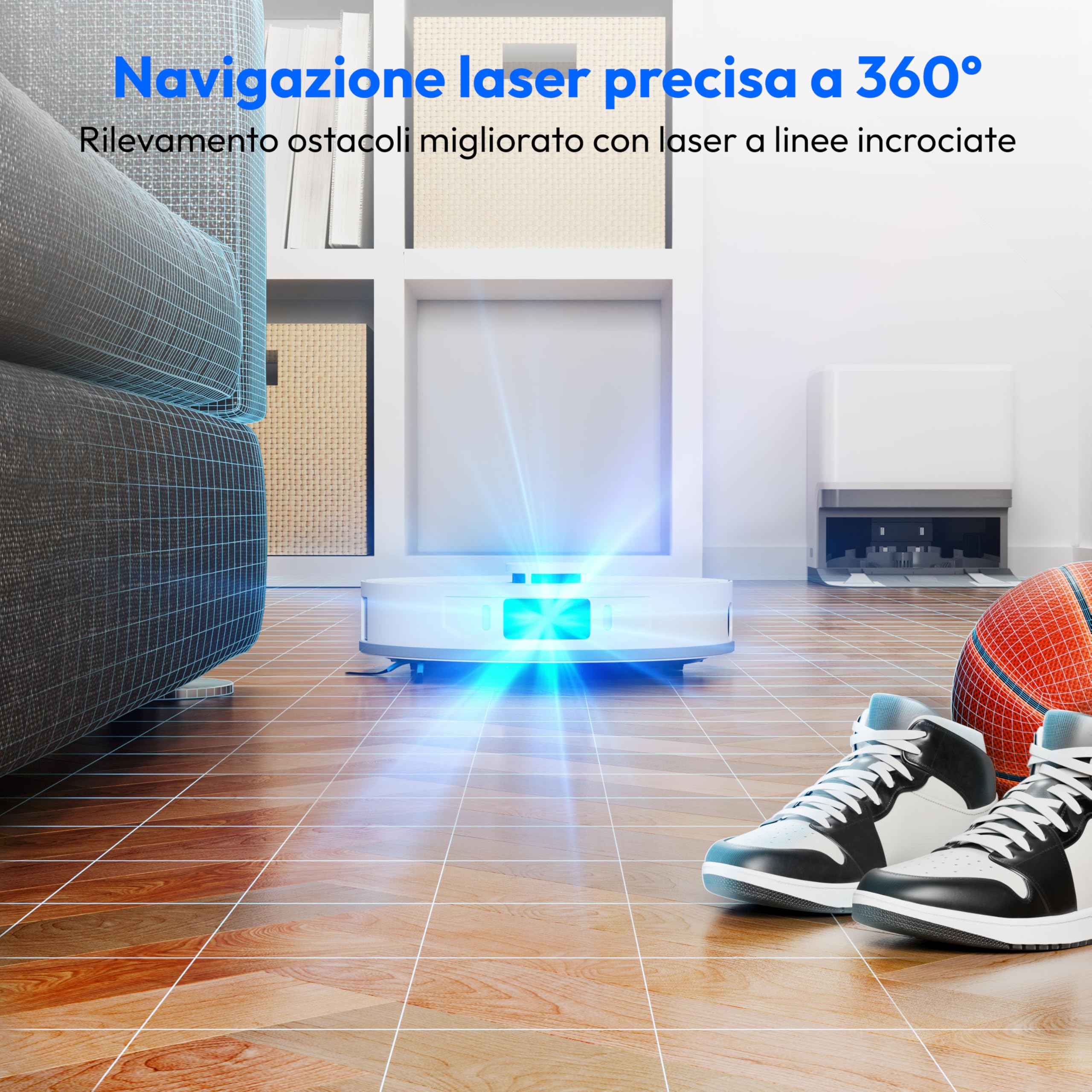 MEDION X55 SW+ robot aspirapolvere con stazione 3 in 1 laser