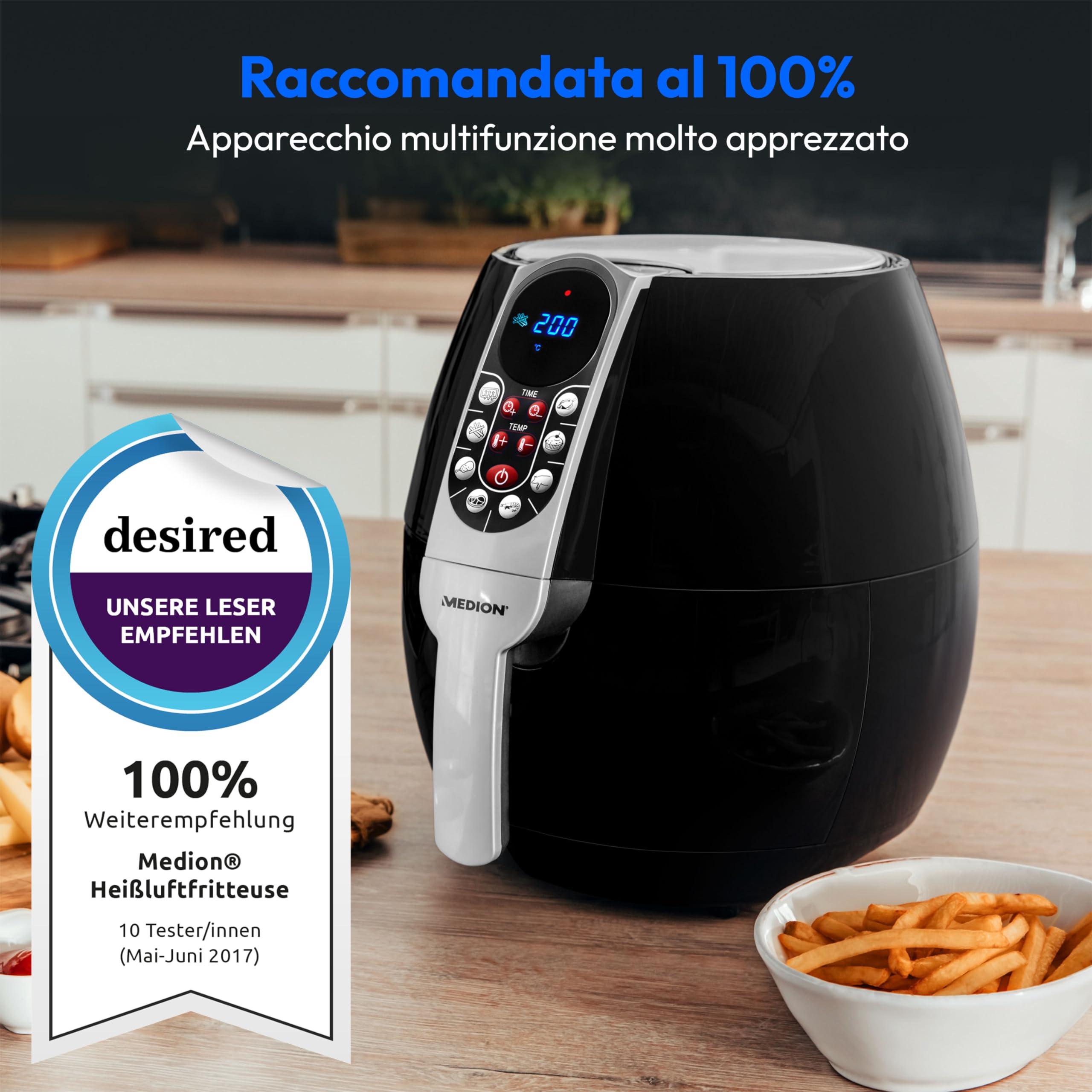MEDION E10 S MD 17320 friggitrice ad aria 4L 1500W