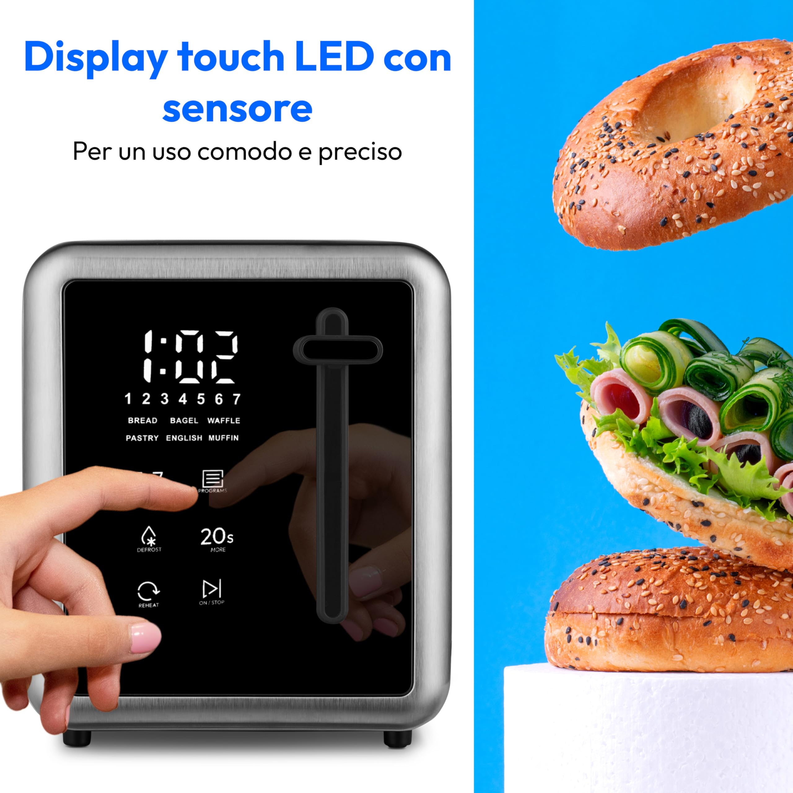 MEDION MD12102 tostapane 2 fette argento 850W