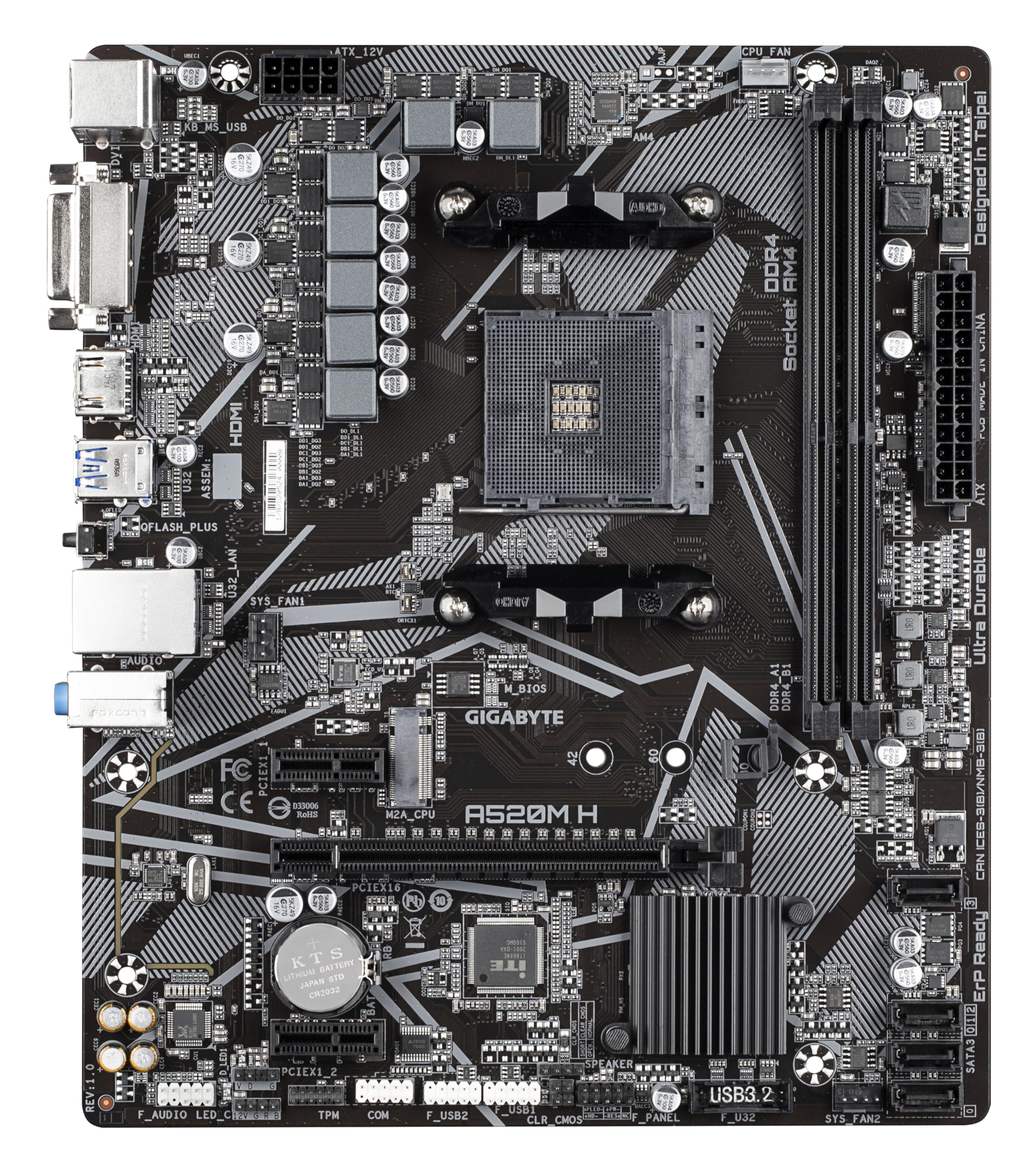 GIGABYTE A520M H scheda madre AM4 DDR4 M.2 Ryzen 5000