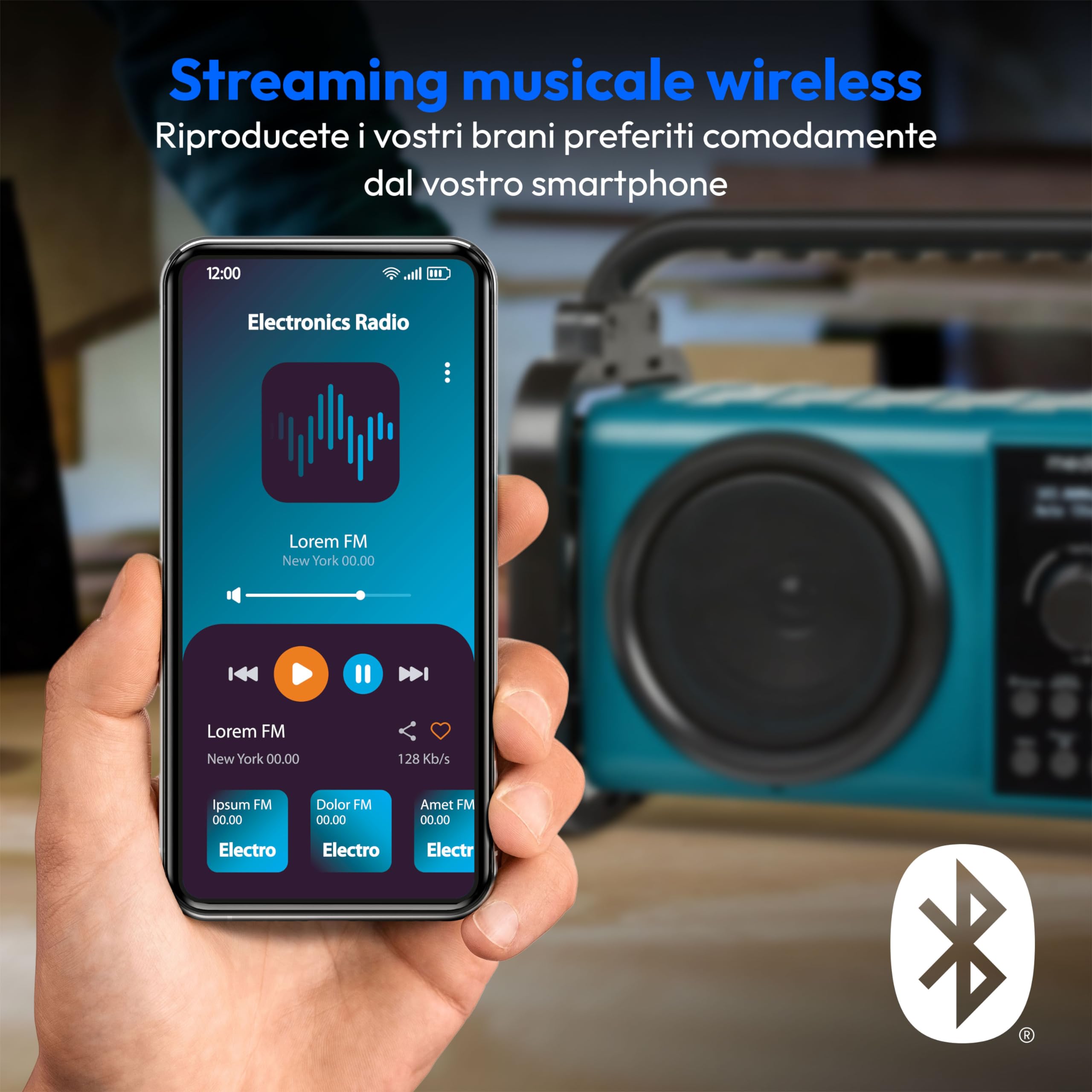 MEDION E66877 radio da cantiere DAB+ Bluetooth blu IP44
