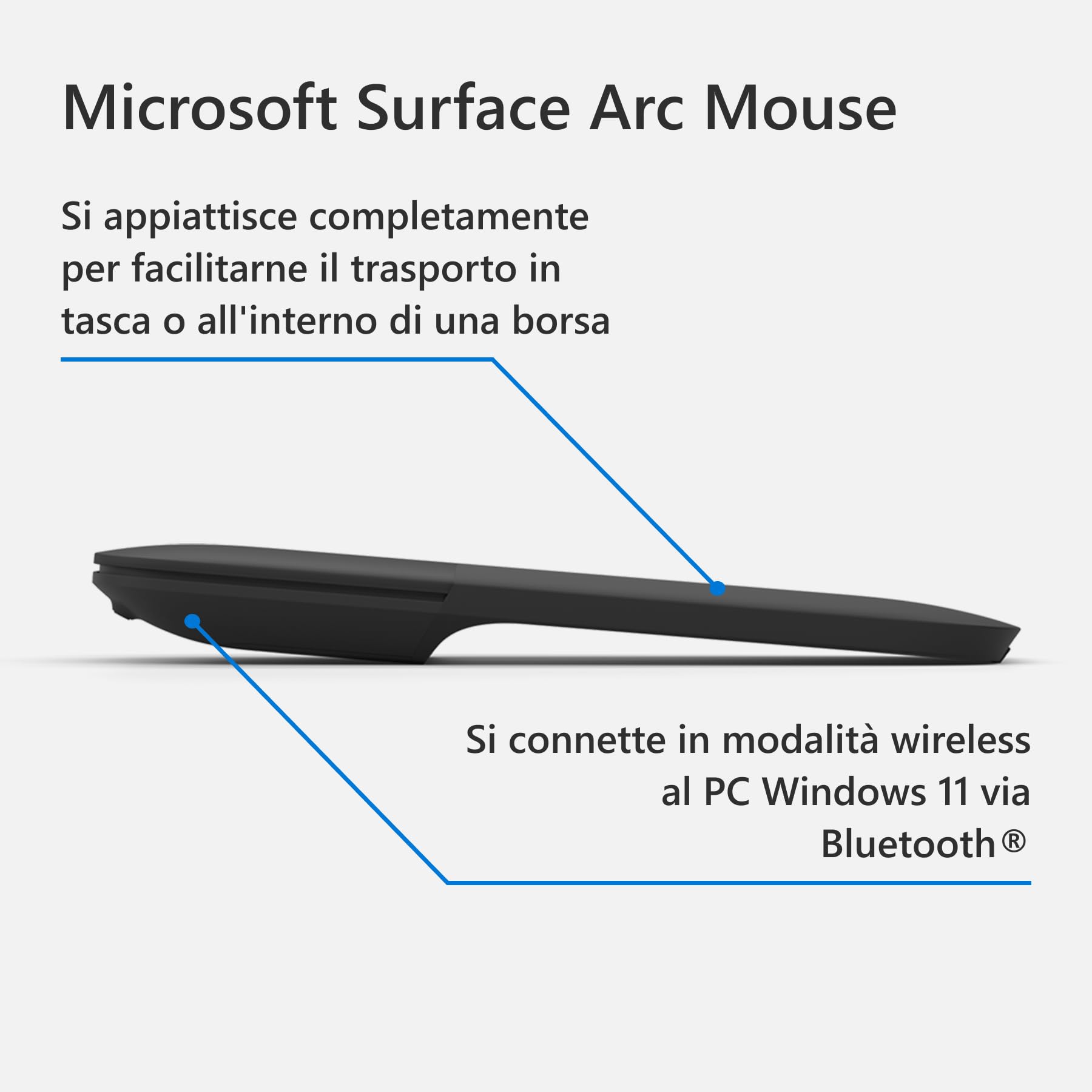 Microsoft Surface Arc Mouse Bluetooth pieghevole nero