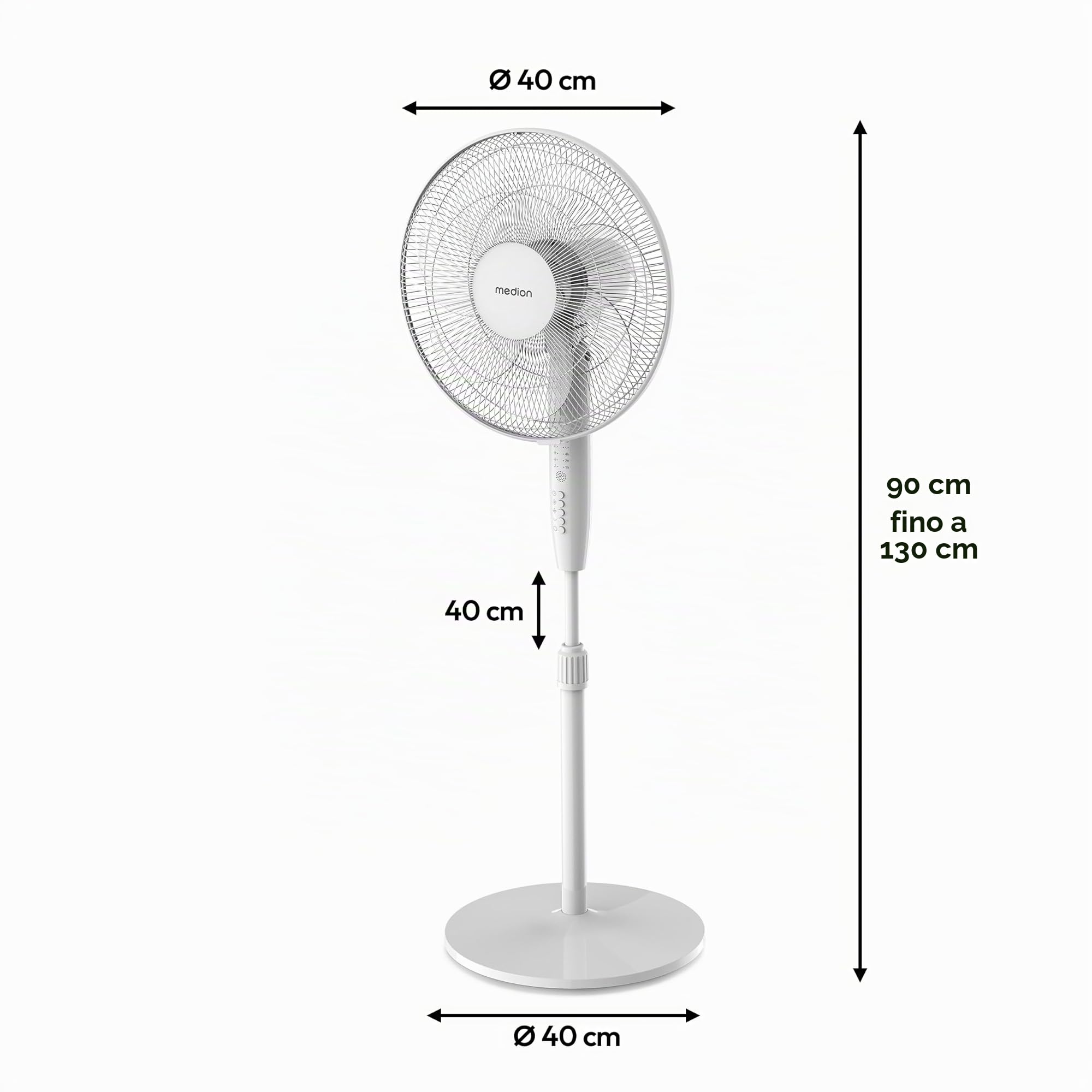 MEDION P21 SF ventilatore a piantana nero 130 cm telecomando