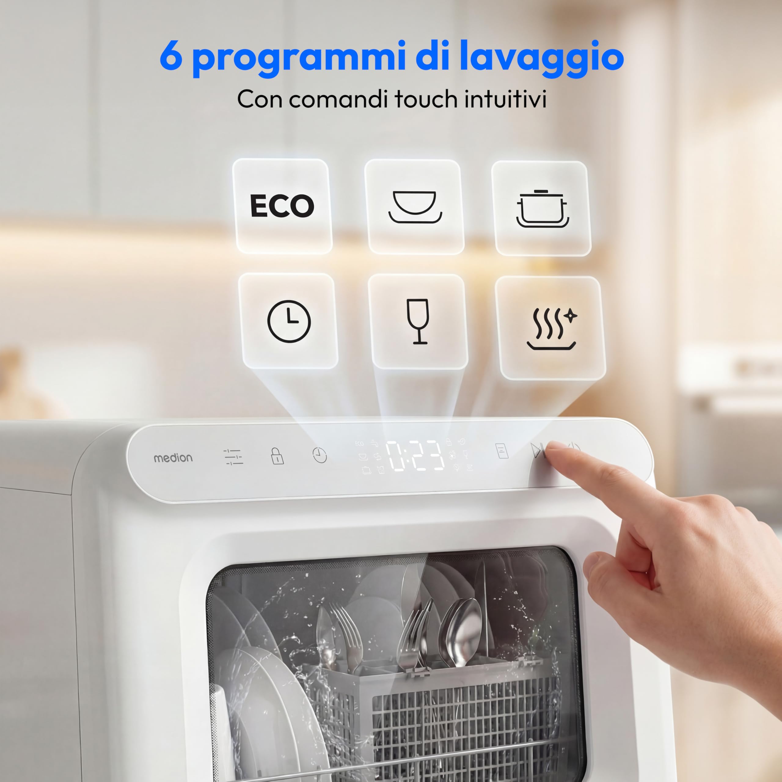 MEDION DWT30 Mini Lavastoviglie 3 Coperti con Serbatoio