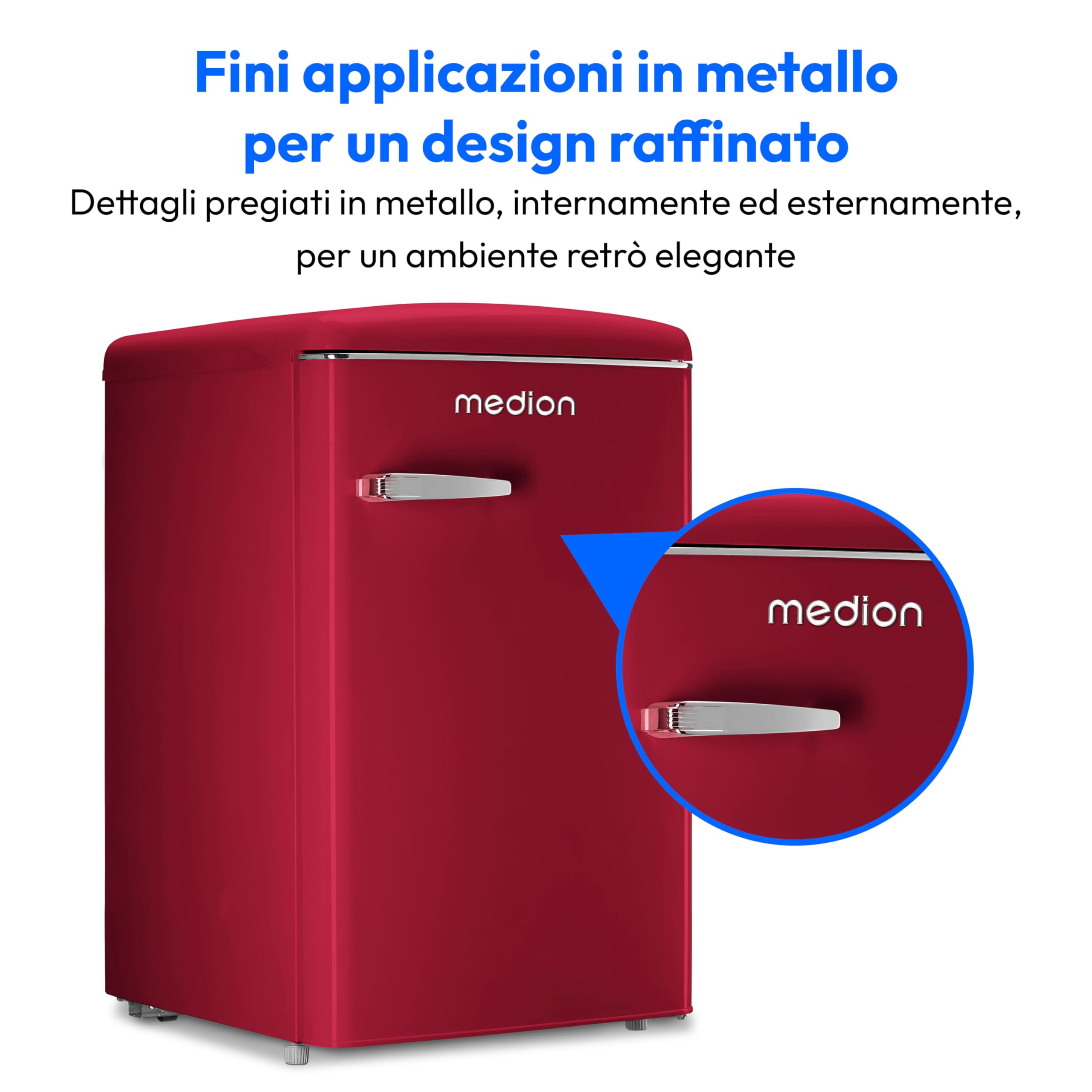 Medion MD 37790 frigorifero retrò 108 litri Velvet Rouge