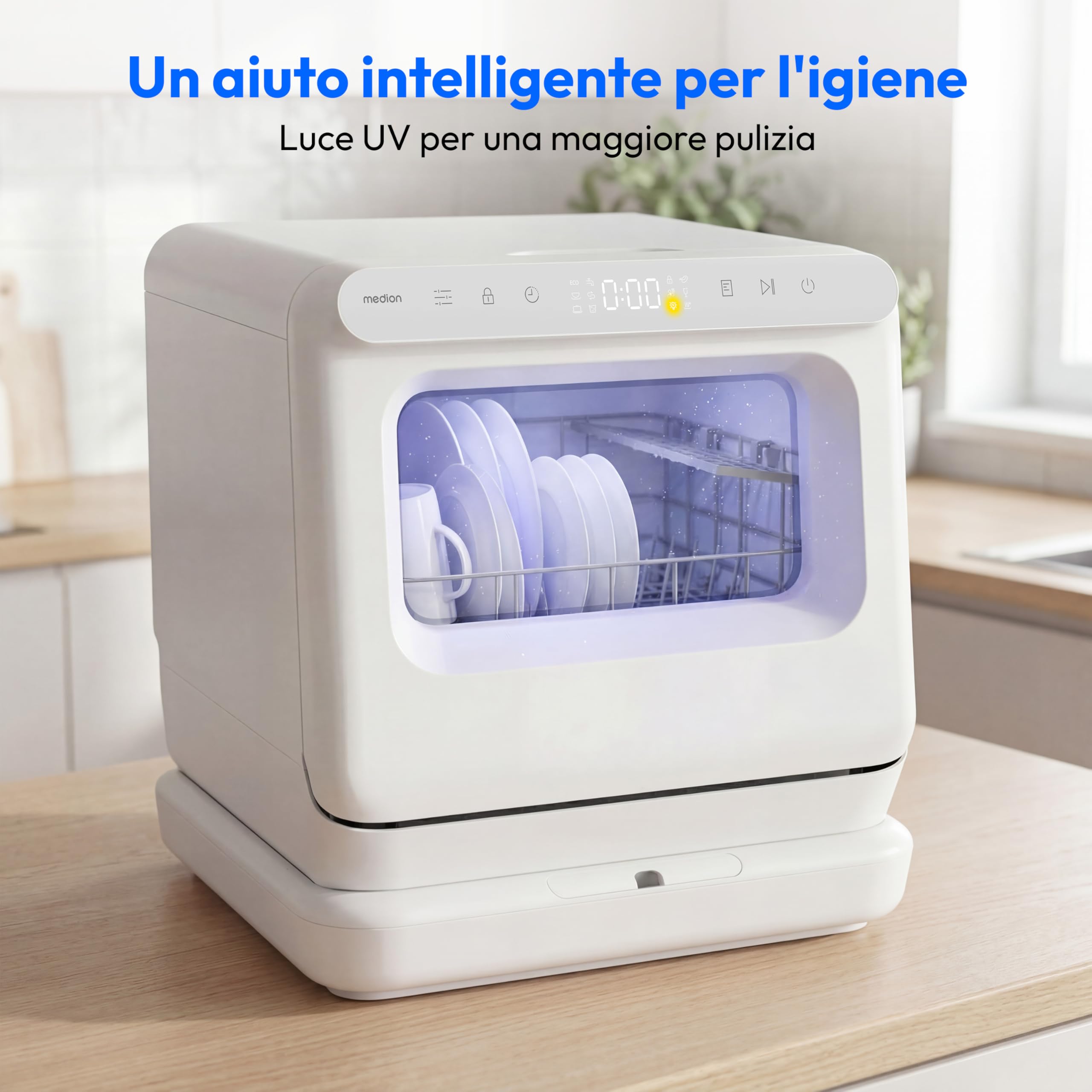 MEDION DWT30 Mini Lavastoviglie 3 Coperti con Serbatoio