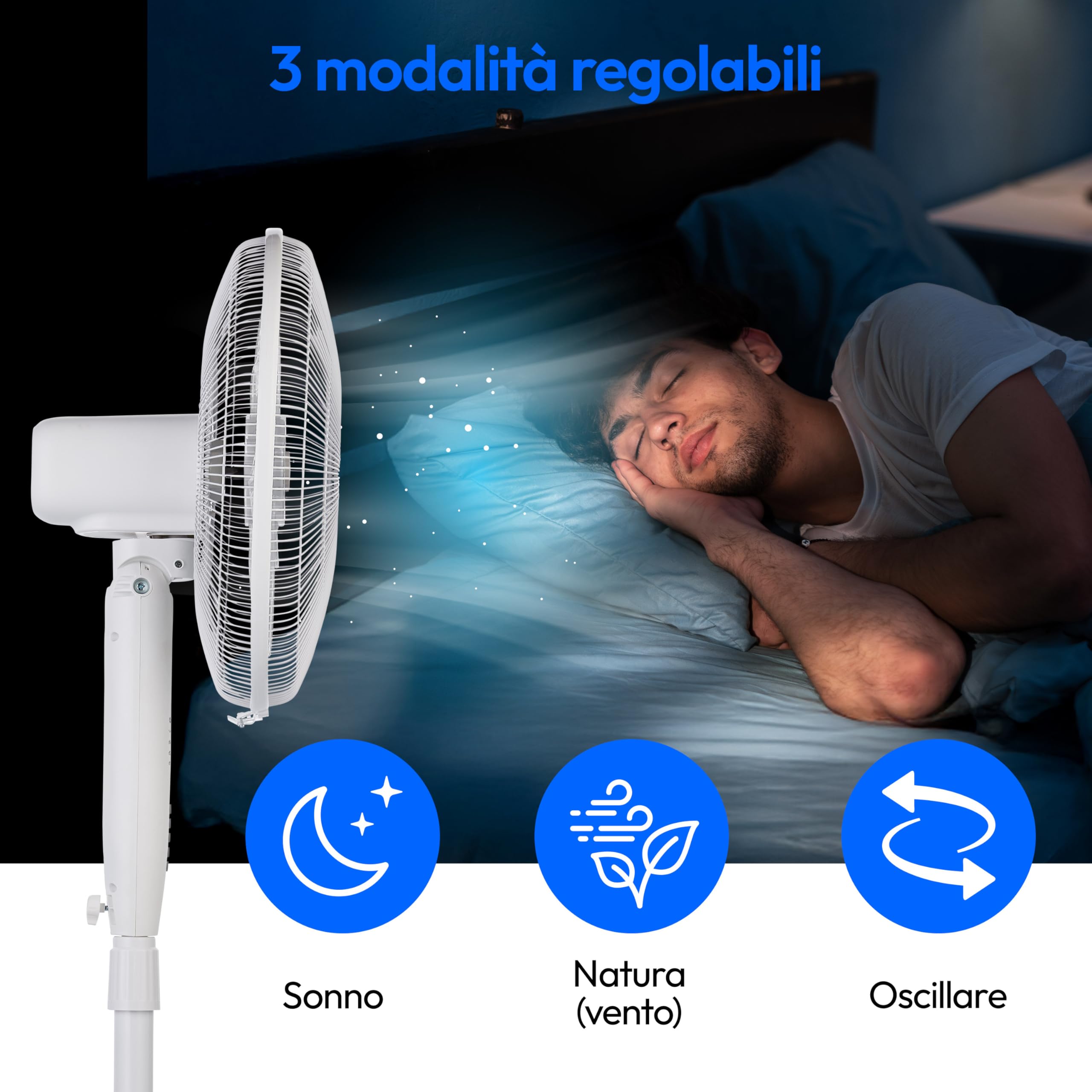 MEDION P21 SF ventilatore a piantana nero 130 cm telecomando