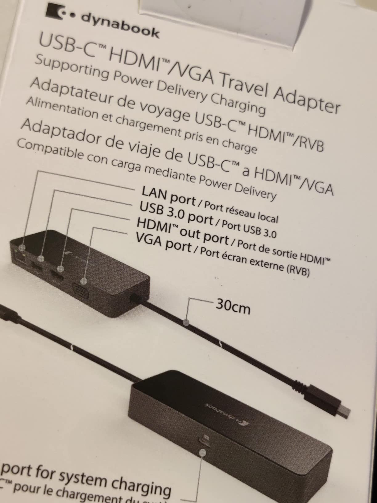 Dynabook Travel Adapter adattatore USB-C HDMI VGA LAN