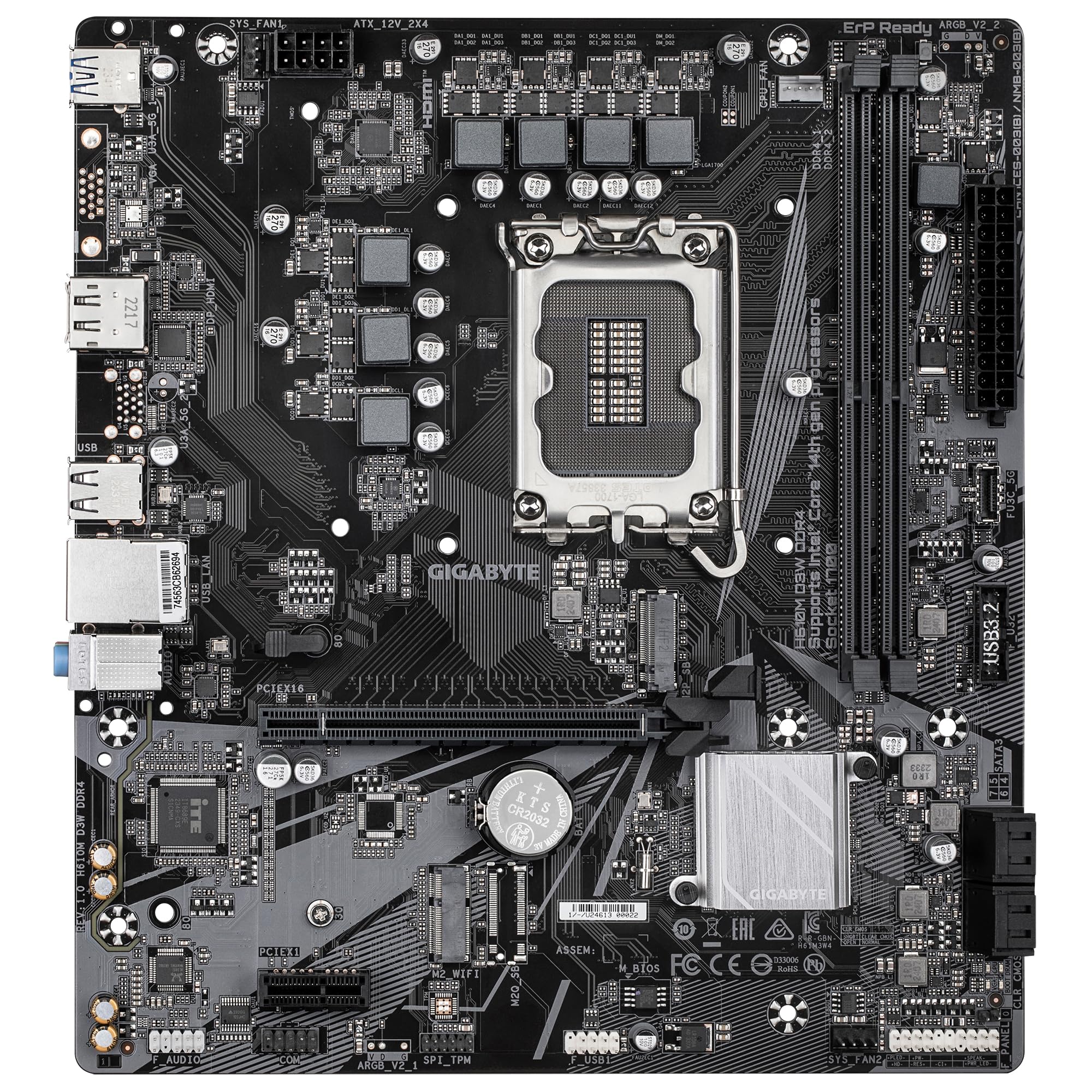 GIGABYTE H610M D3W scheda madre DDR4 LGA1700 PCIe M.2