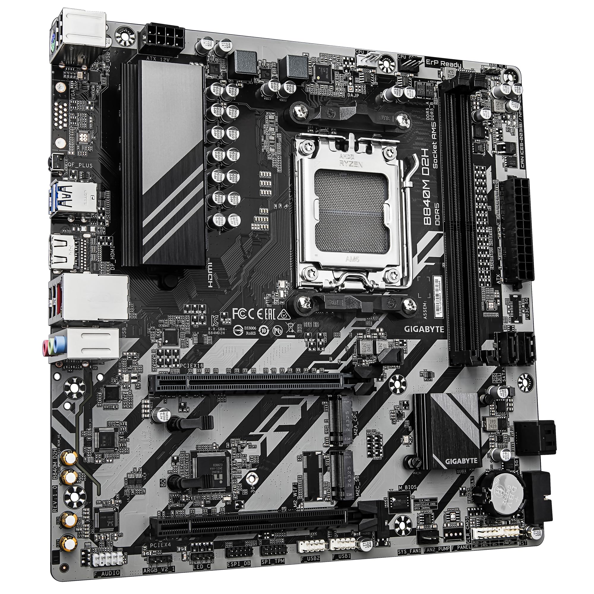Gigabyte B840M D2H scheda madre AM5 DDR5