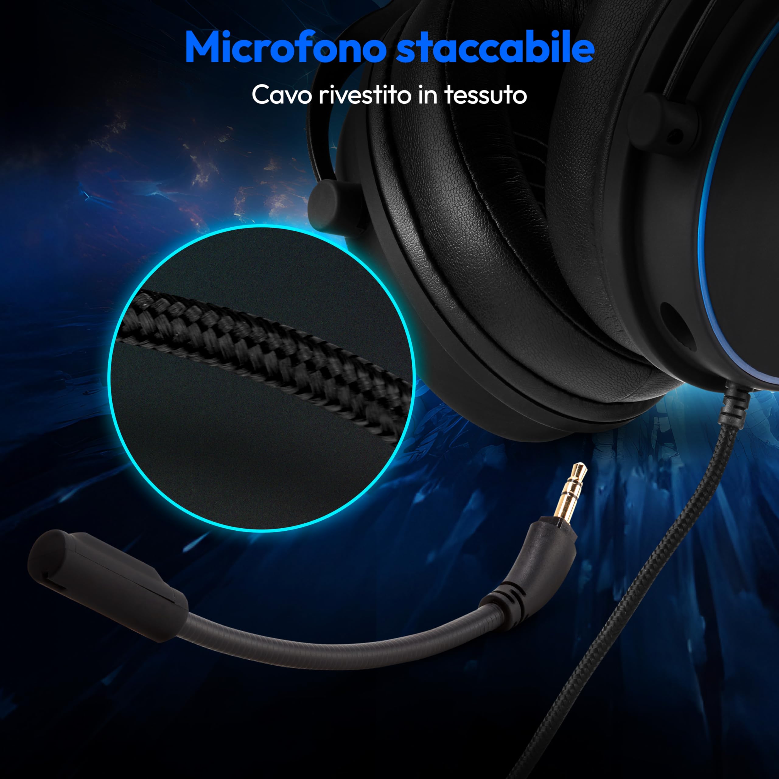 MEDION ERAZER Mage P20 cuffie gaming over-ear RGB cavo 240cm