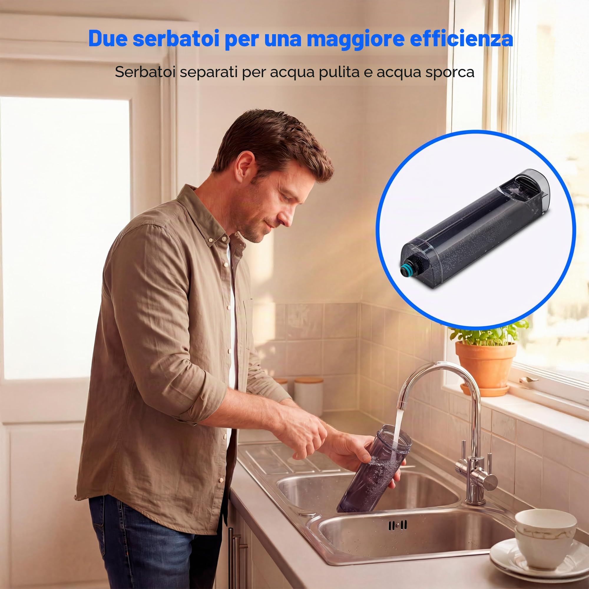 MEDION H11 Lavapavimenti Senza Fili 45 Min Serbatoi Separati
