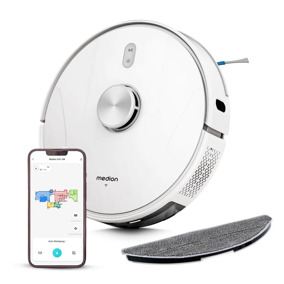 Medion X41 SW+ robot aspirapolvere lavapavimenti con stazione