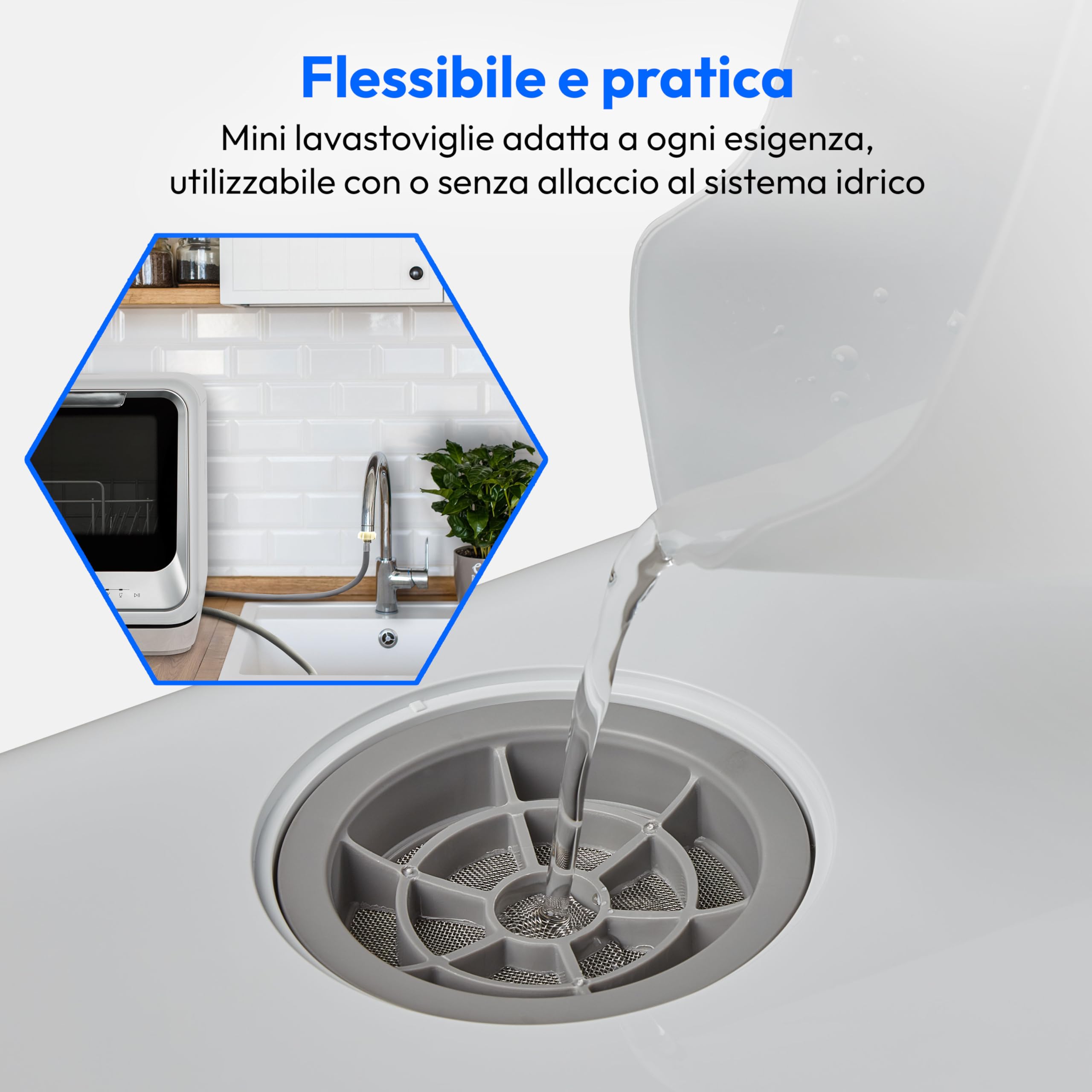 MEDION DWT20 MD37763 mini lavastoviglie argento 2 coperti