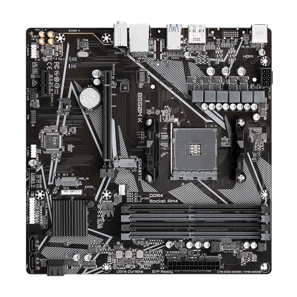 GIGABYTE B550M K Scheda madre Micro ATX DDR4 PCIe 4.0
