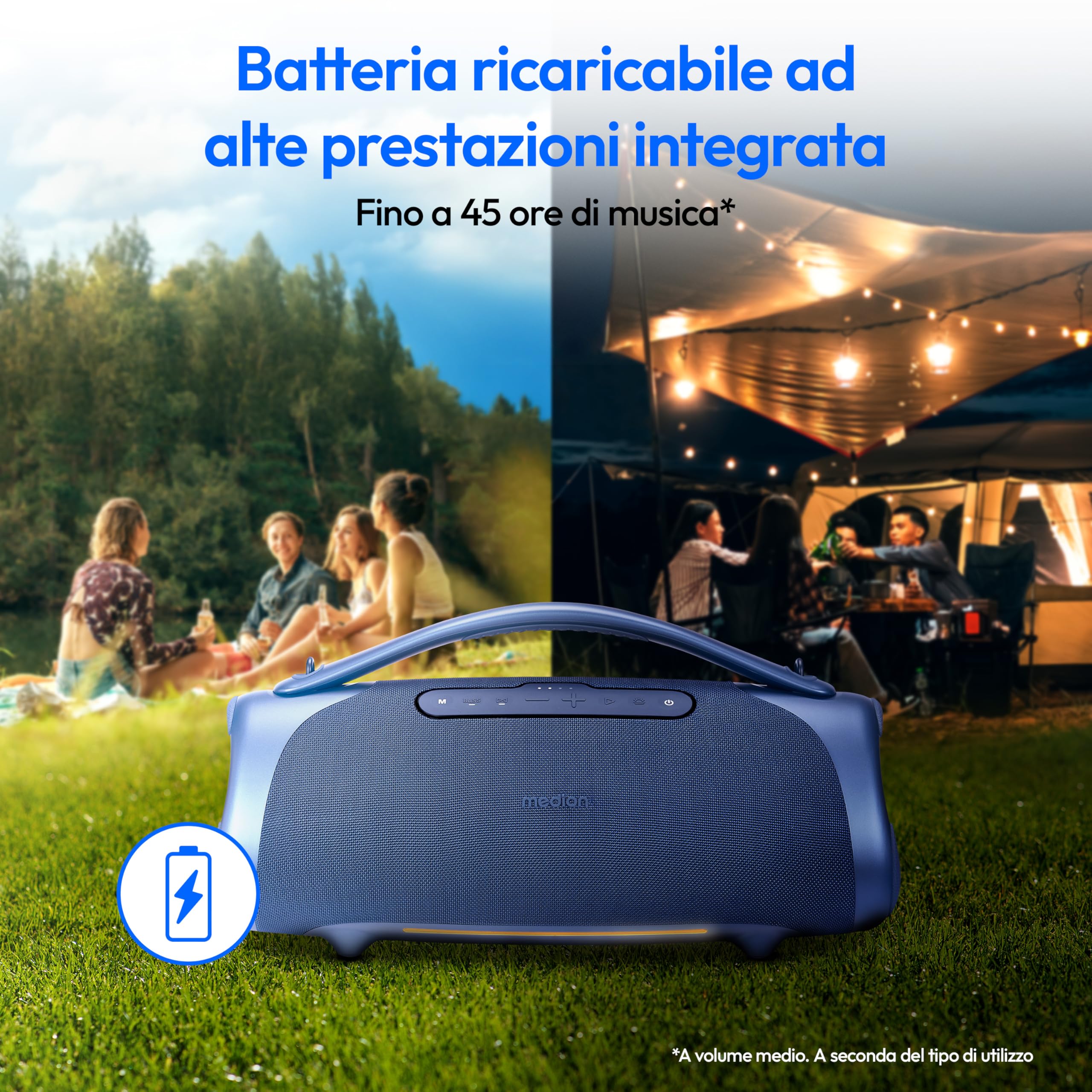 MEDION P61768 altoparlante Bluetooth 100W IPX7 RGB