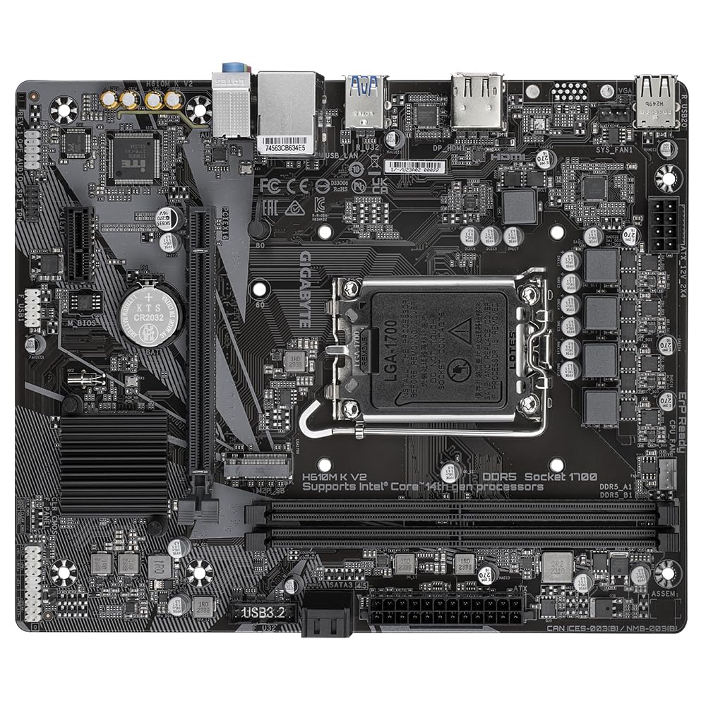 GIGABYTE H610M K V2 scheda madre DDR5 LGA1700