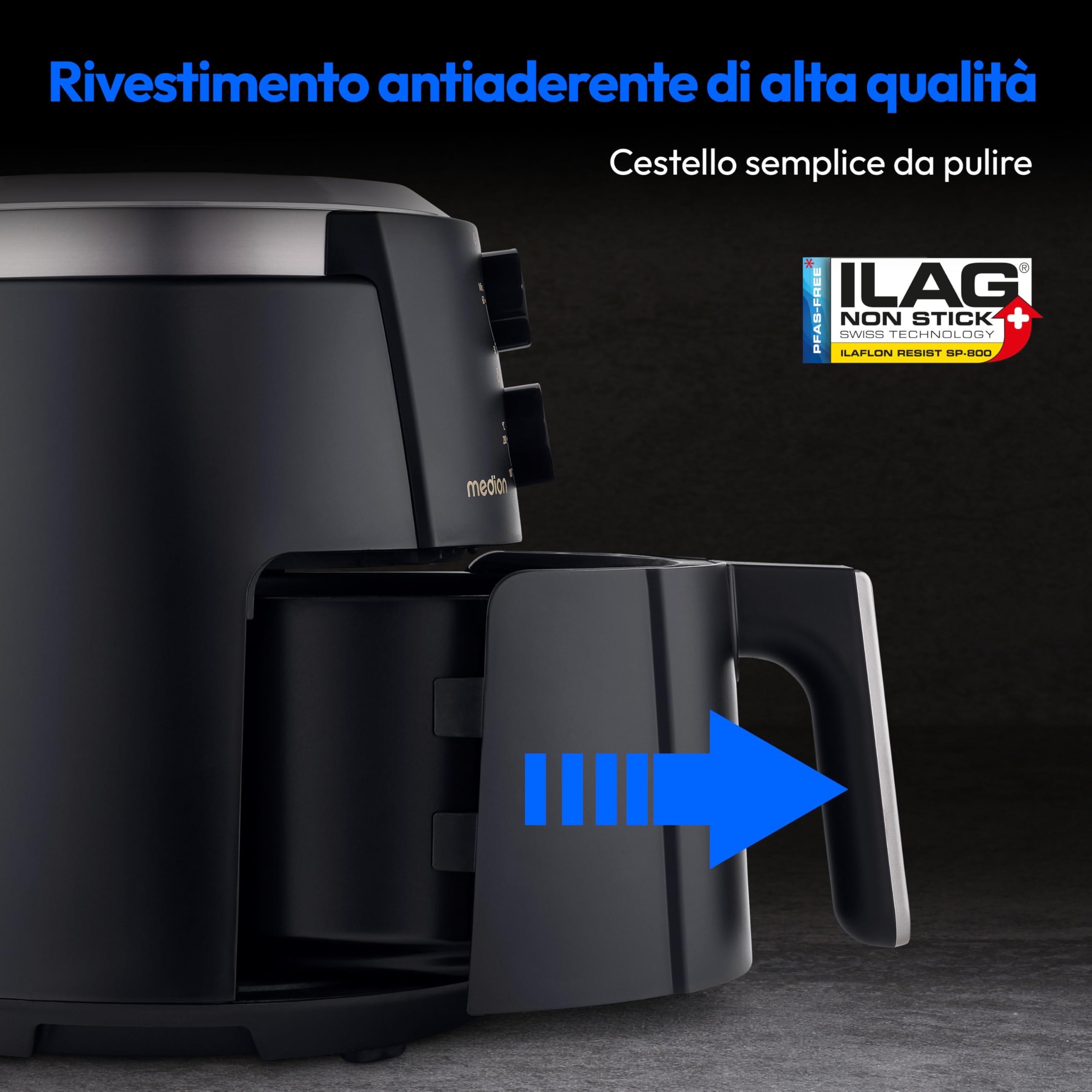 MEDION LIFE P30 L MD13020 friggitrice ad aria 4,7 litri nera senza olio