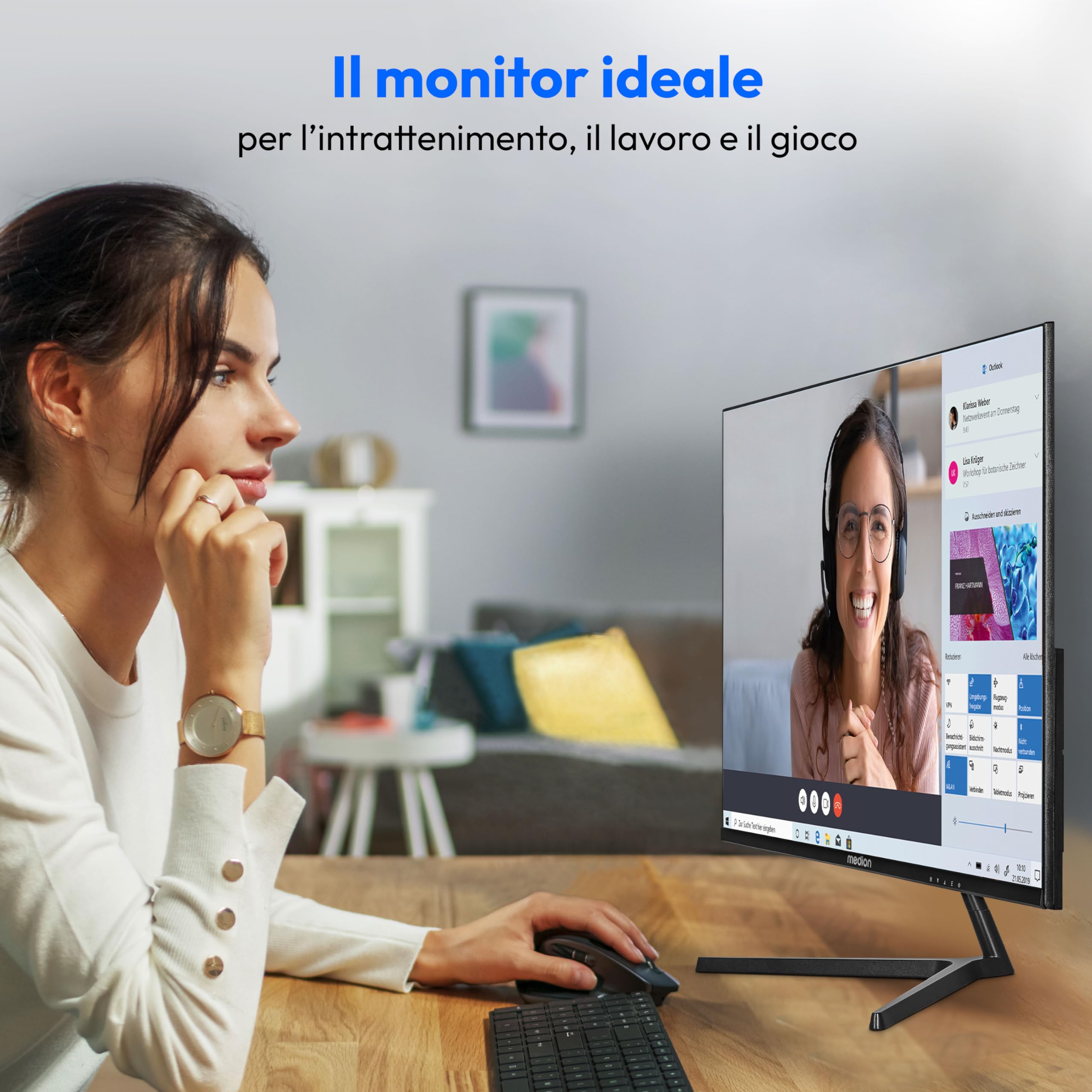 MEDION AKOYA P52218 MD 20150 monitor 22" FHD nero
