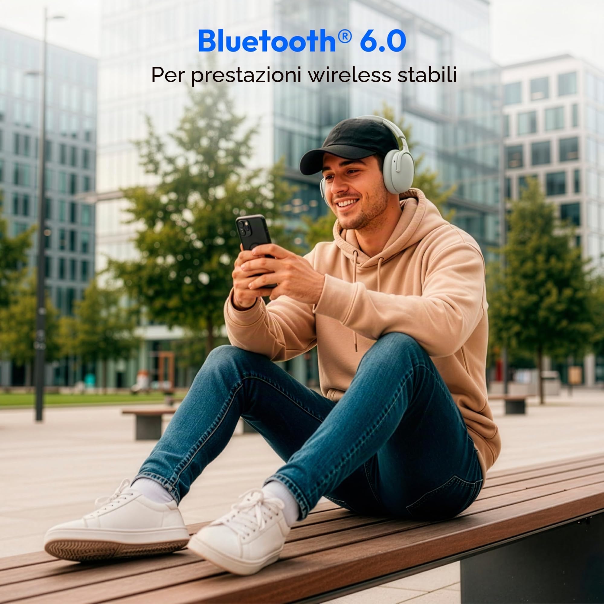 MEDION HX-1 Plus cuffie over ear bluetooth bianche ANC